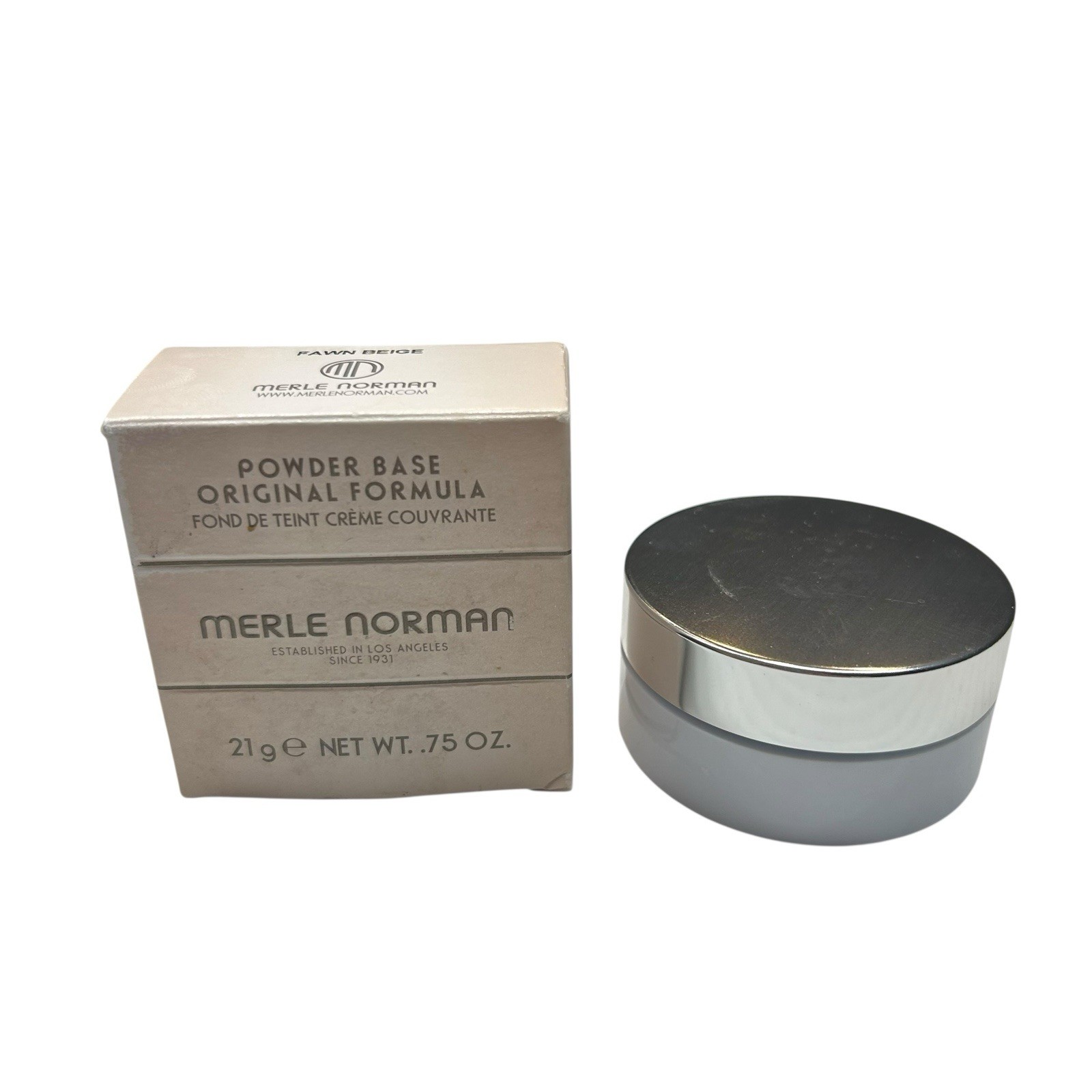 Merle Norman Powder Base Original Formula FAWN BEIGE NEW .75 OZ.
