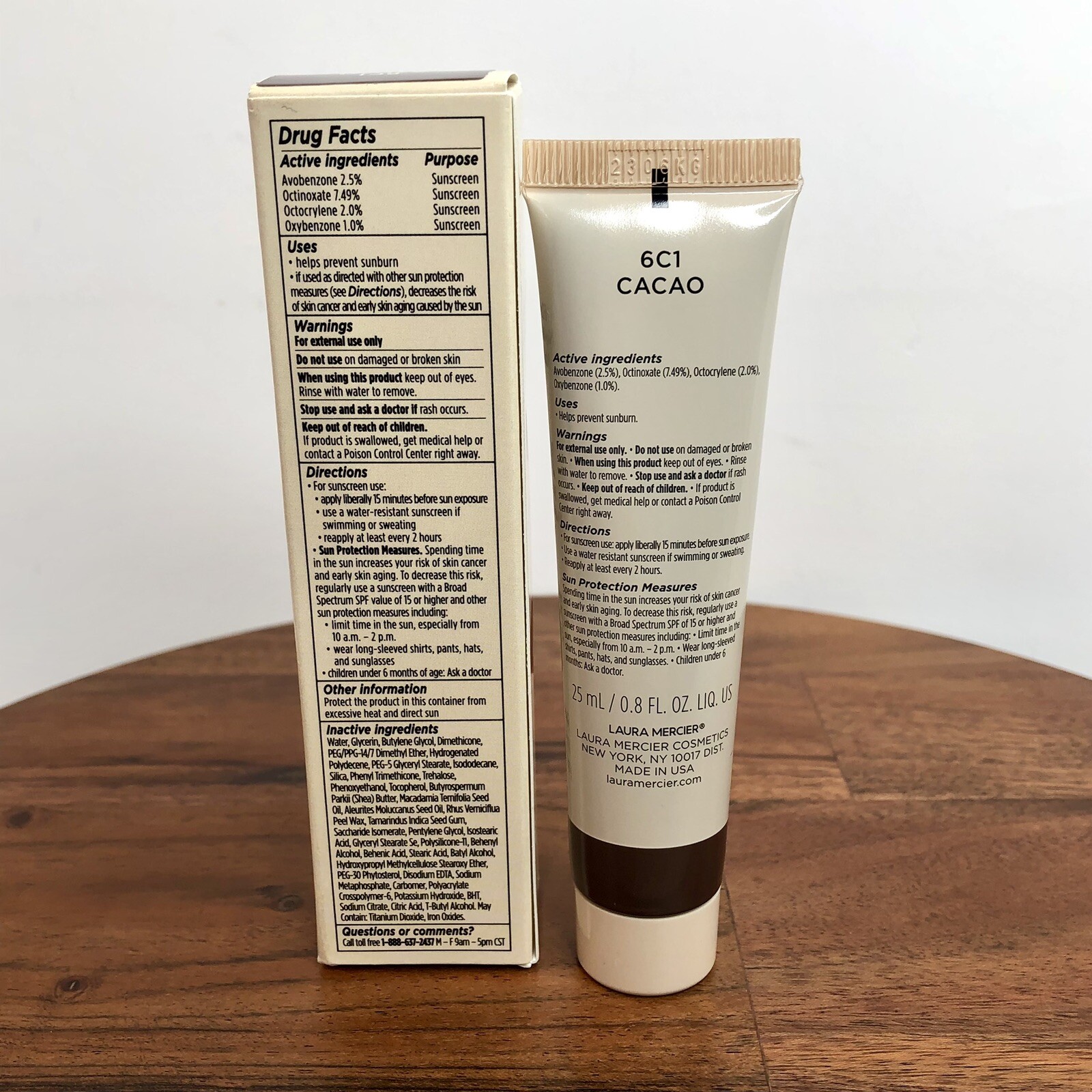 Laura Mercier Tinted Moisturizer Natural Skin SPF 30 Sunscreen 6C1 Cacao NEW