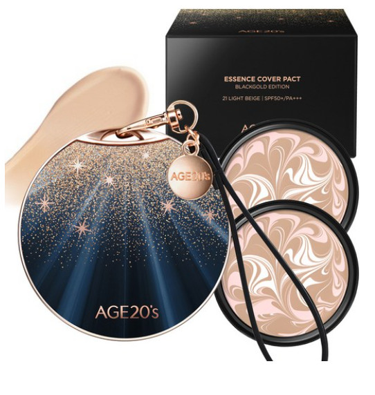 Age 20’s New Essence Cover Pact Black Gold Edition 1 Case+ 2 Refills K-Beauty