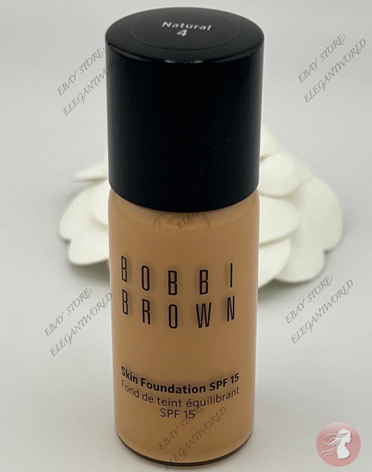 Bobbi Brown Skin Foundation SPF15 #4 NATURAL Travel Size 0.5oz/15ml New No Box