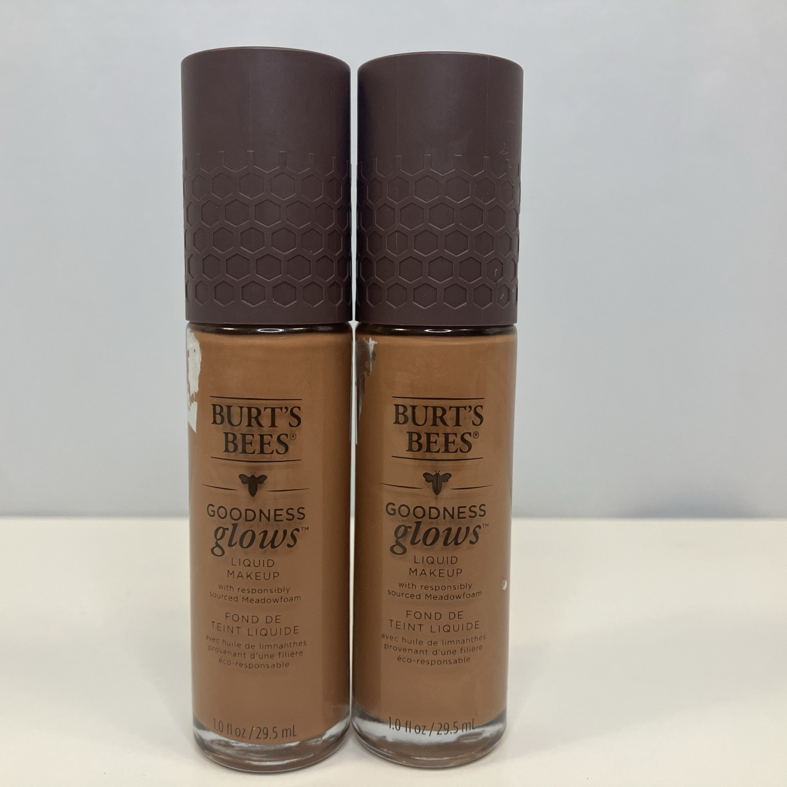 Lot of 2 Burt’s Bees Goodness Glows Liquid Makeup 1060 Chestnut NEW