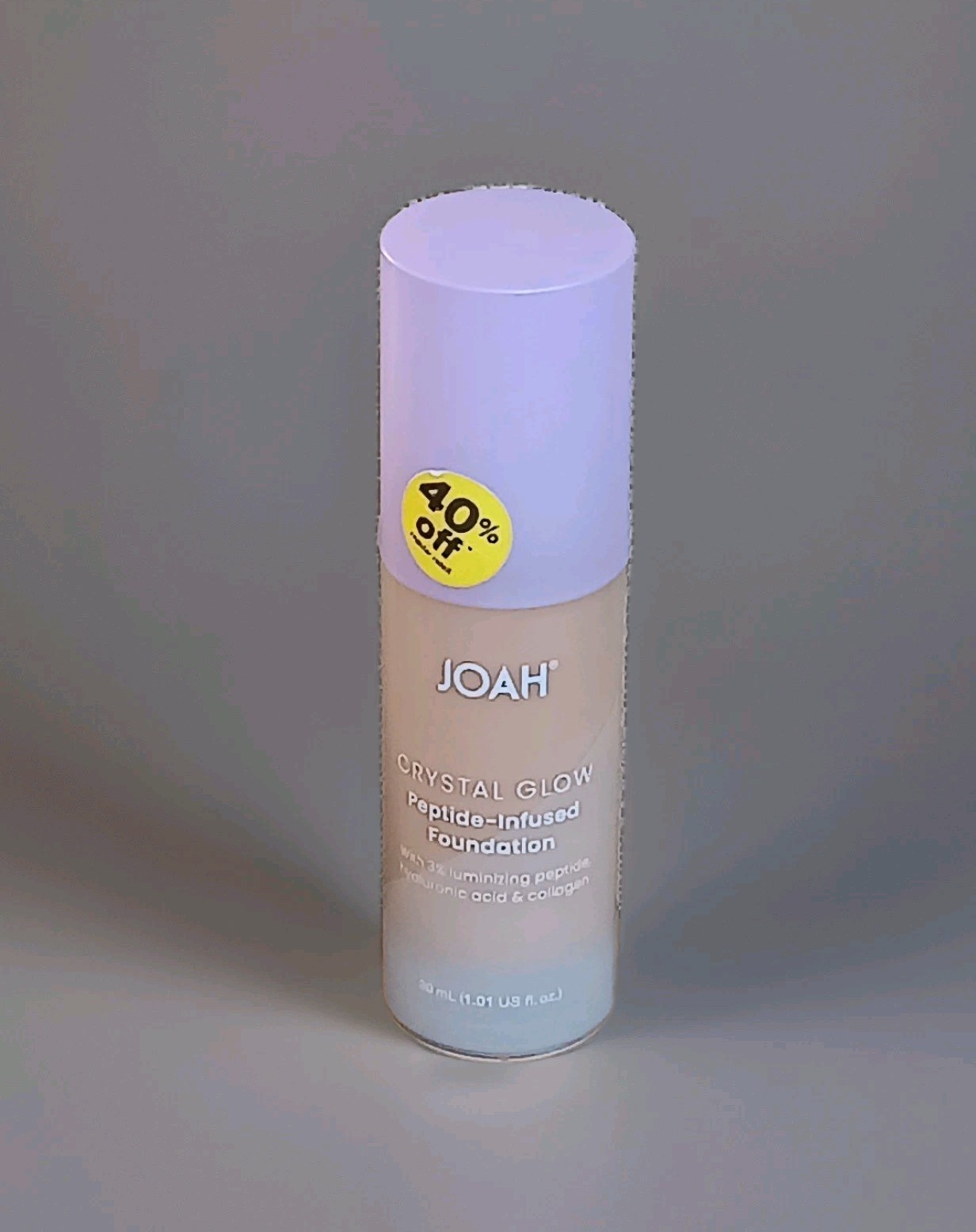 Joah Crystal Glow Peptide-Infused Foundation LW060 Light w/Warm Undertones New