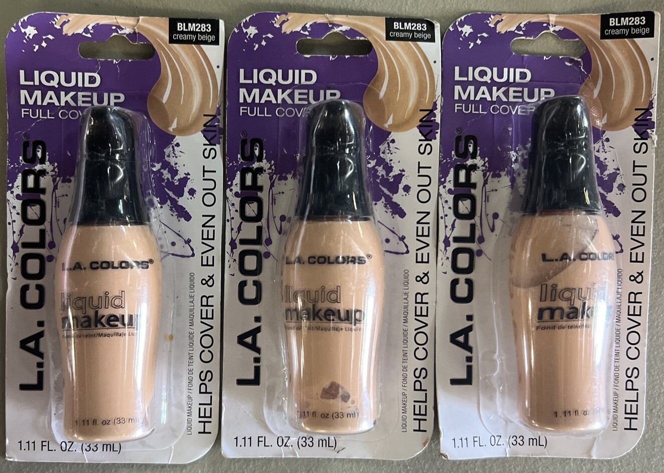 3-Liquid Makeup Full Coverage – Creamy Beige BLM283