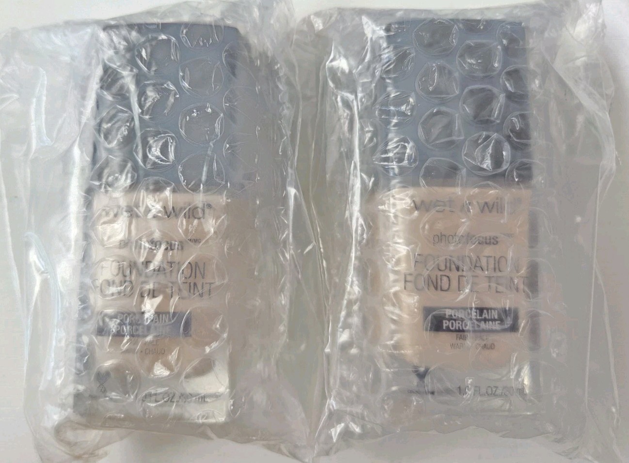 2 Pack Wet n Wild Photo Focus Matte Foundation Porcelain- 1 Fl Oz Ea.