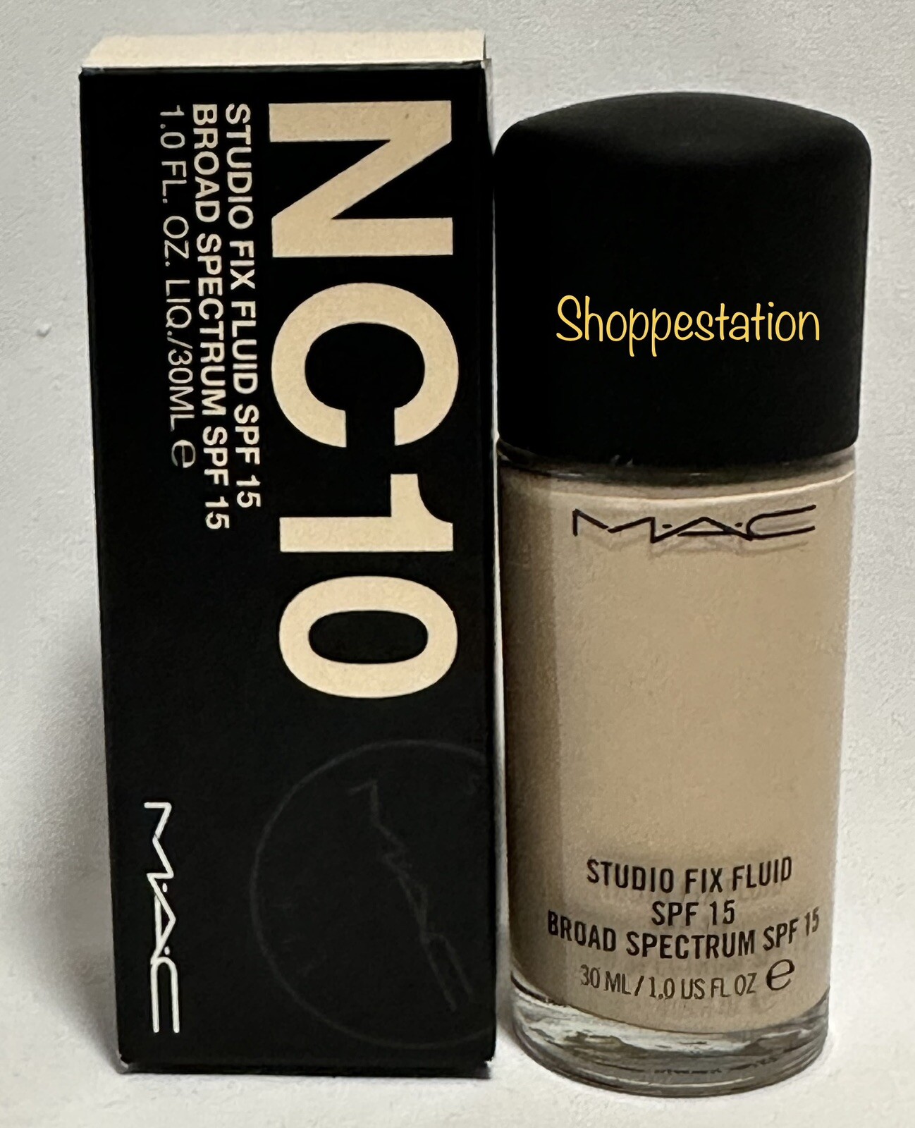 MAC Studio Fix Fluid Foundation SPF15 Shade NC10 Full Size 1oz / 30ml New In Box