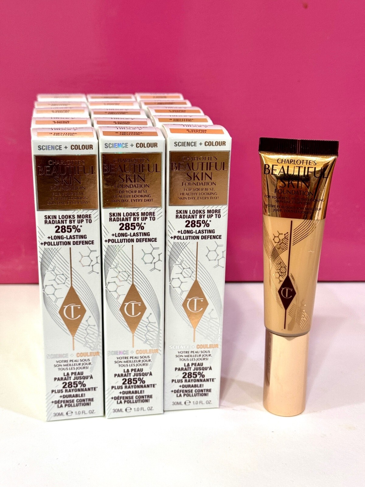 CHARLOTTE TILBURY Beautiful Skin Foundation 1 oz./30 ml. New Boxed- Choose Color