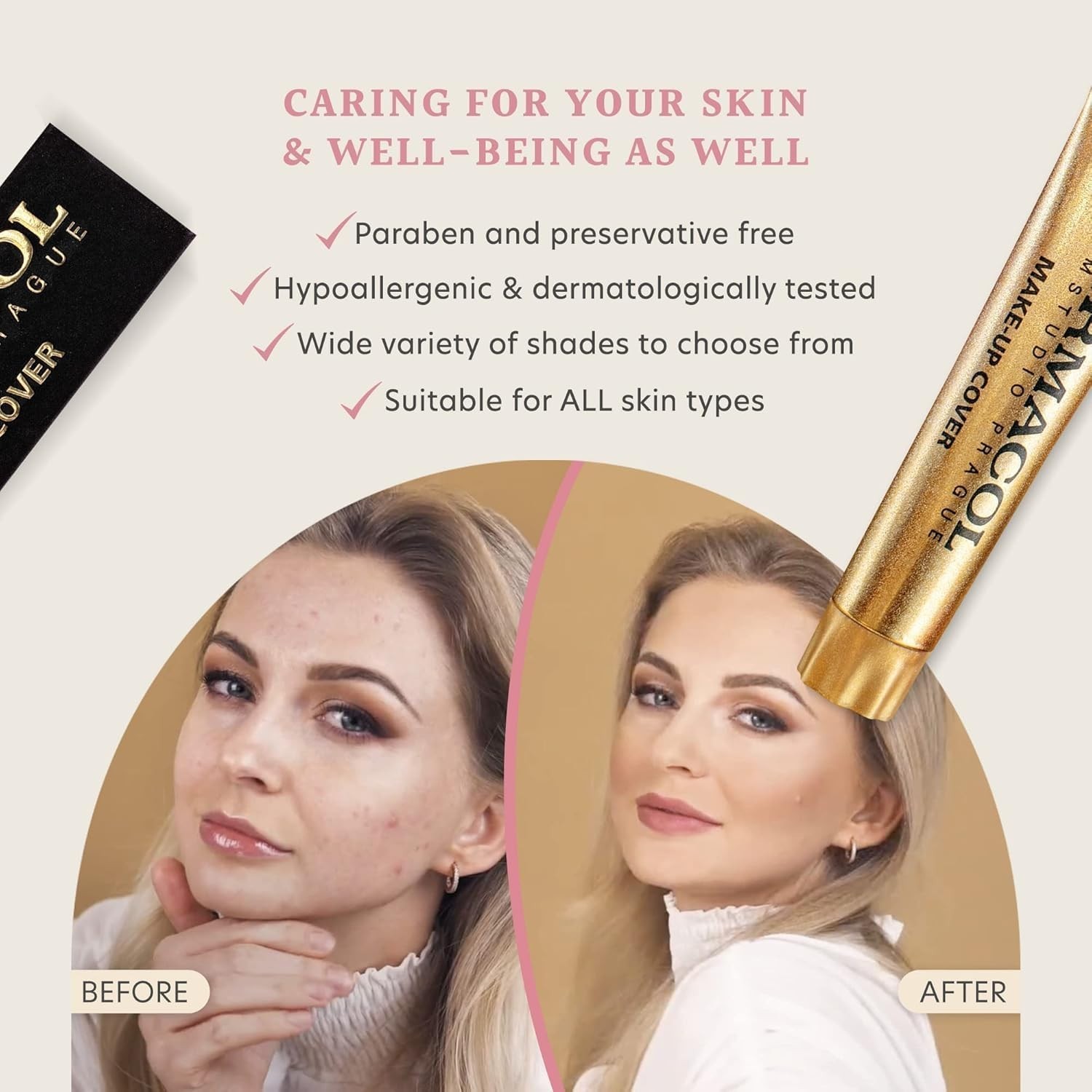 Hypoallergenic Full Coverage Matte Foundation SPF 30 – 30g Tube in Shade 208