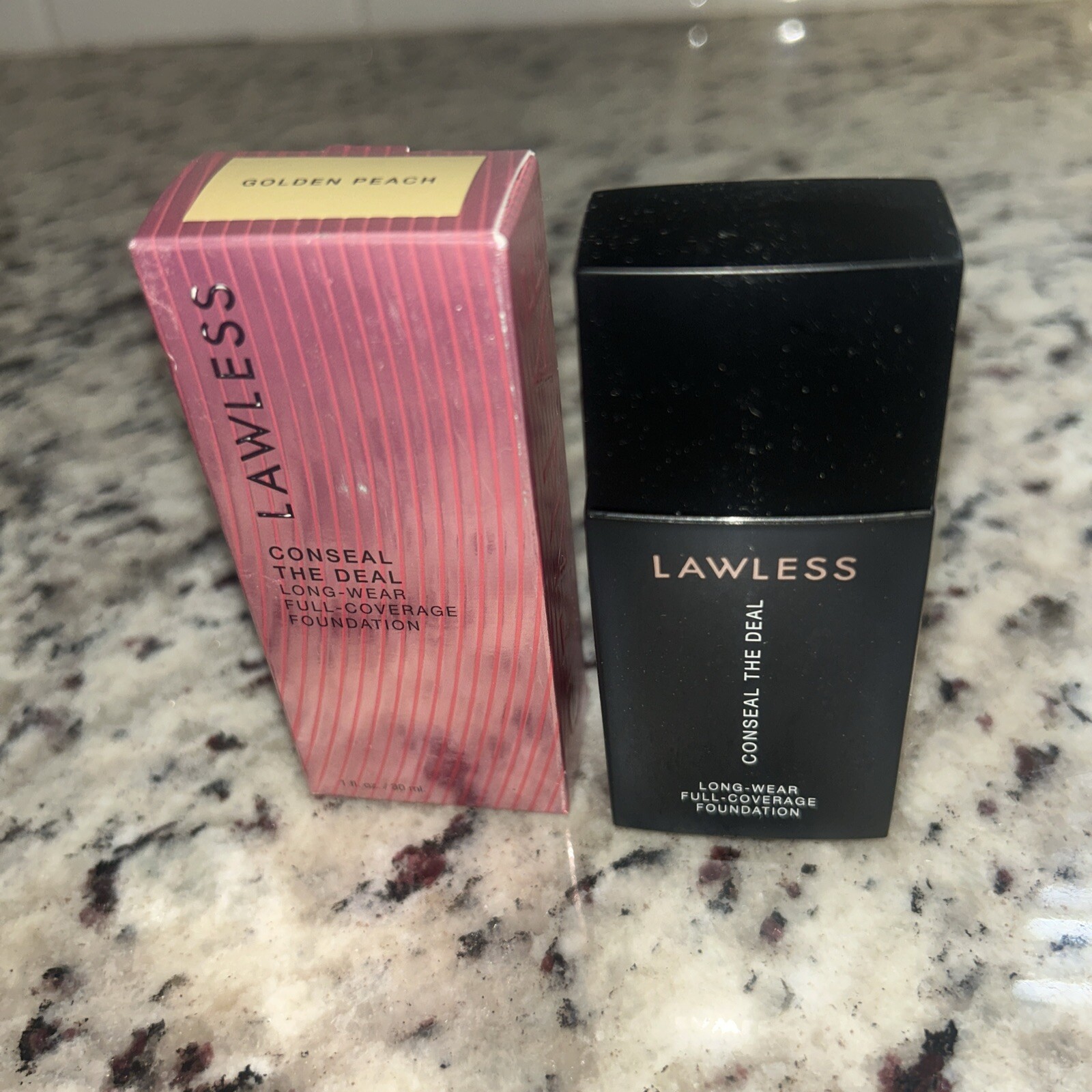 NIB New LAWLESS CONSEAL THE DEAL Long Wear FULL COVERAGE Foundation GOLDEN PEACH