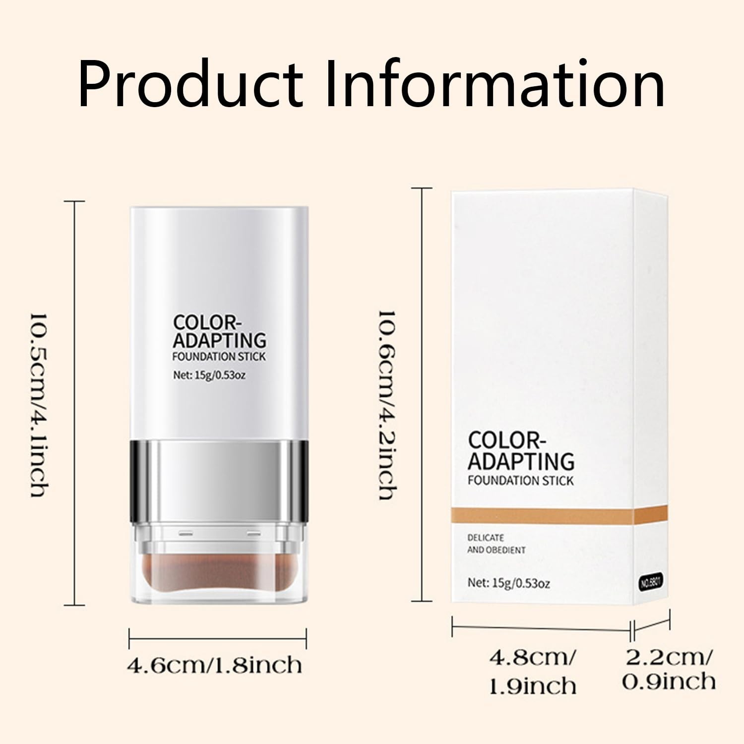 Color-Changing Foundation Stick with Precision Brush – Full Coverage, Waterproof