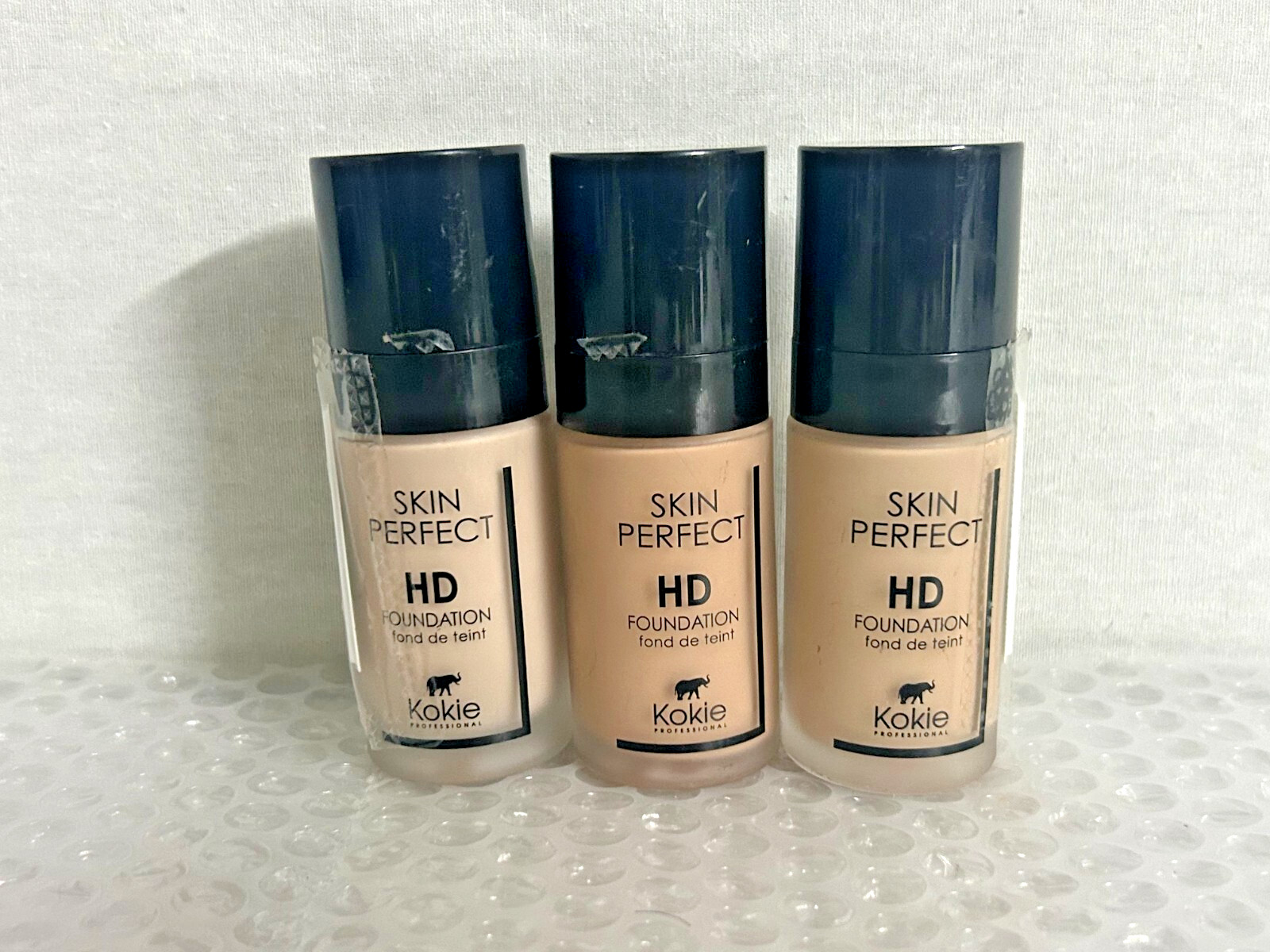 3 X MIXED KOKIE SKIN PERFECT HD FOUNDATION 10C 20C 20W