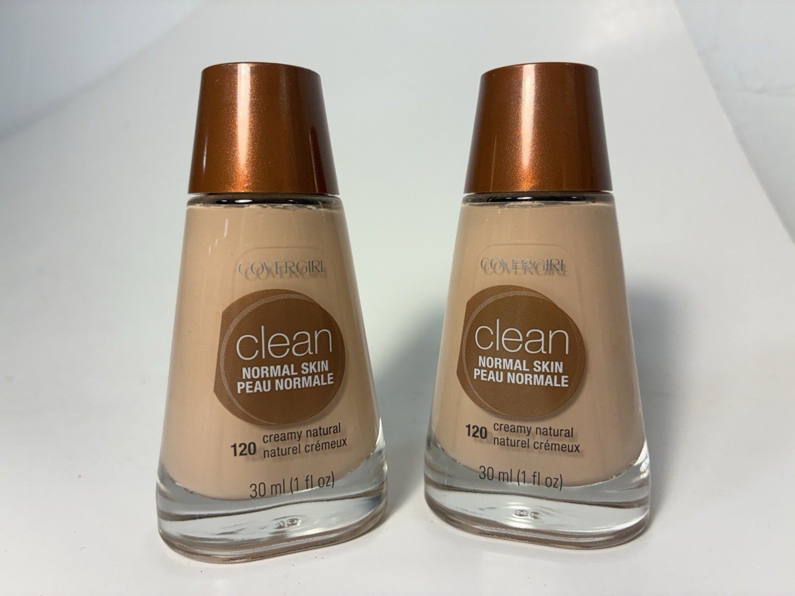 2 pk CoverGirl Clean Liquid Foundation # 120 Creamy Natural – New Old Stock