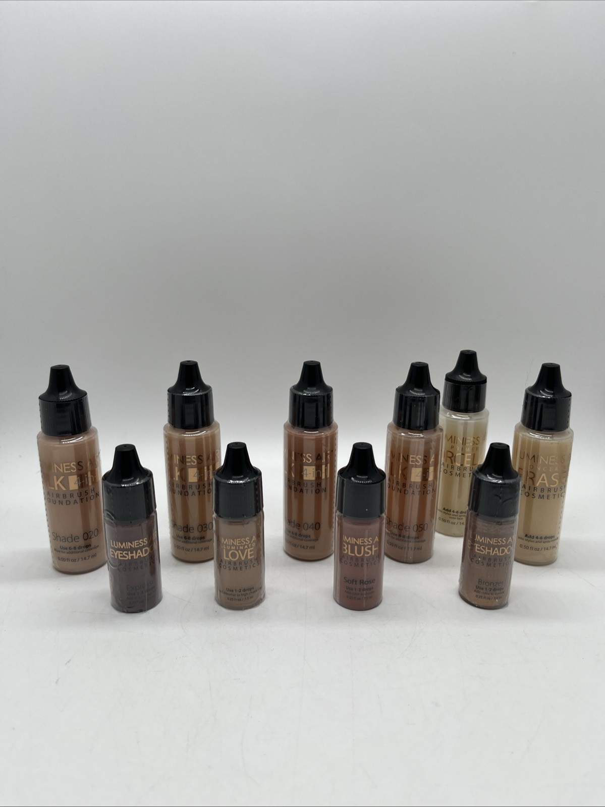 Luminess Air Silk 4-in-1 Airbrush Foundation More Lot Of 10 Sealed Bottles