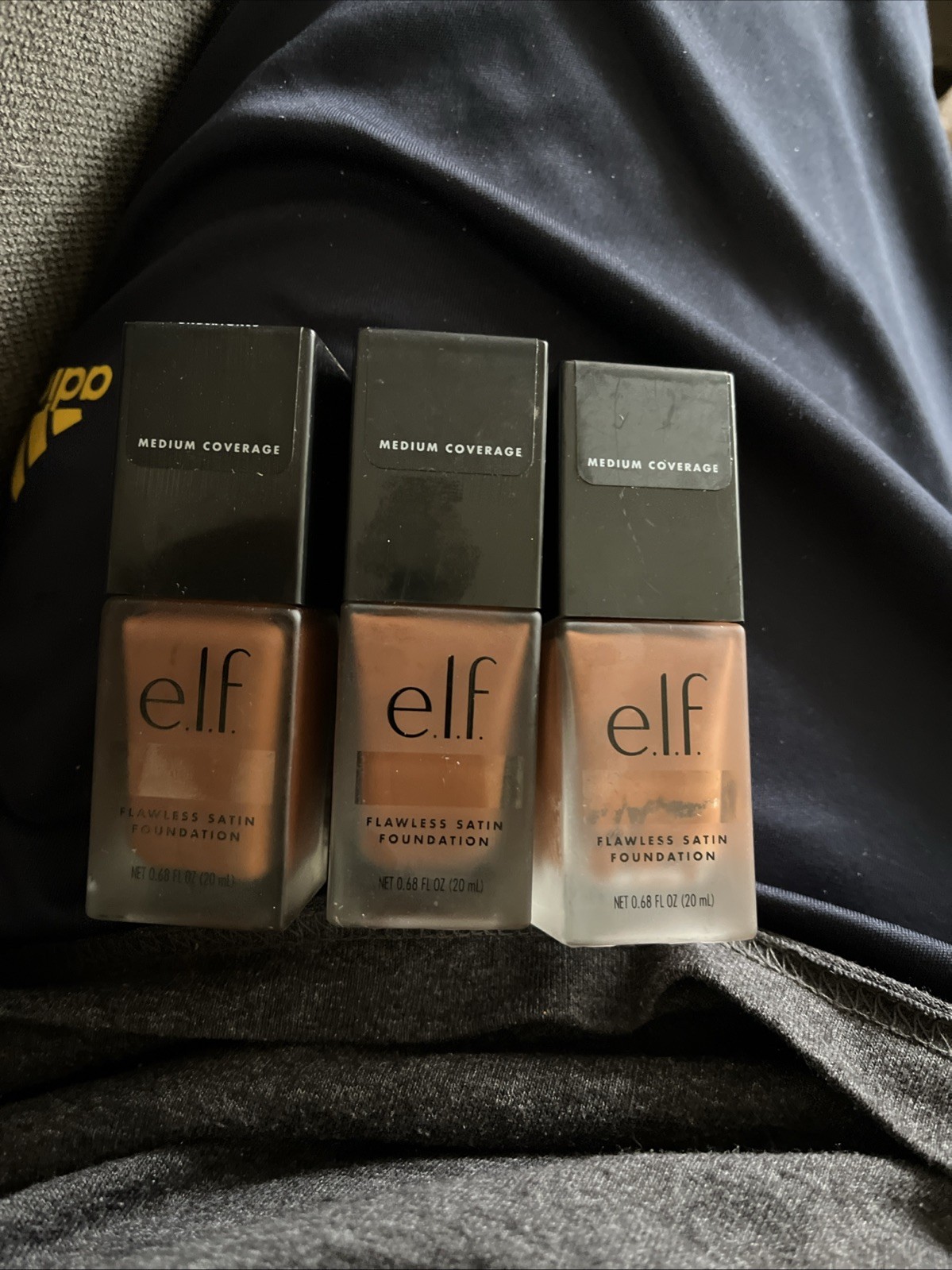 3 elf Flawless Satin Finish Foundation Oil Free 560 Chocolate 0.68oz Ea.
