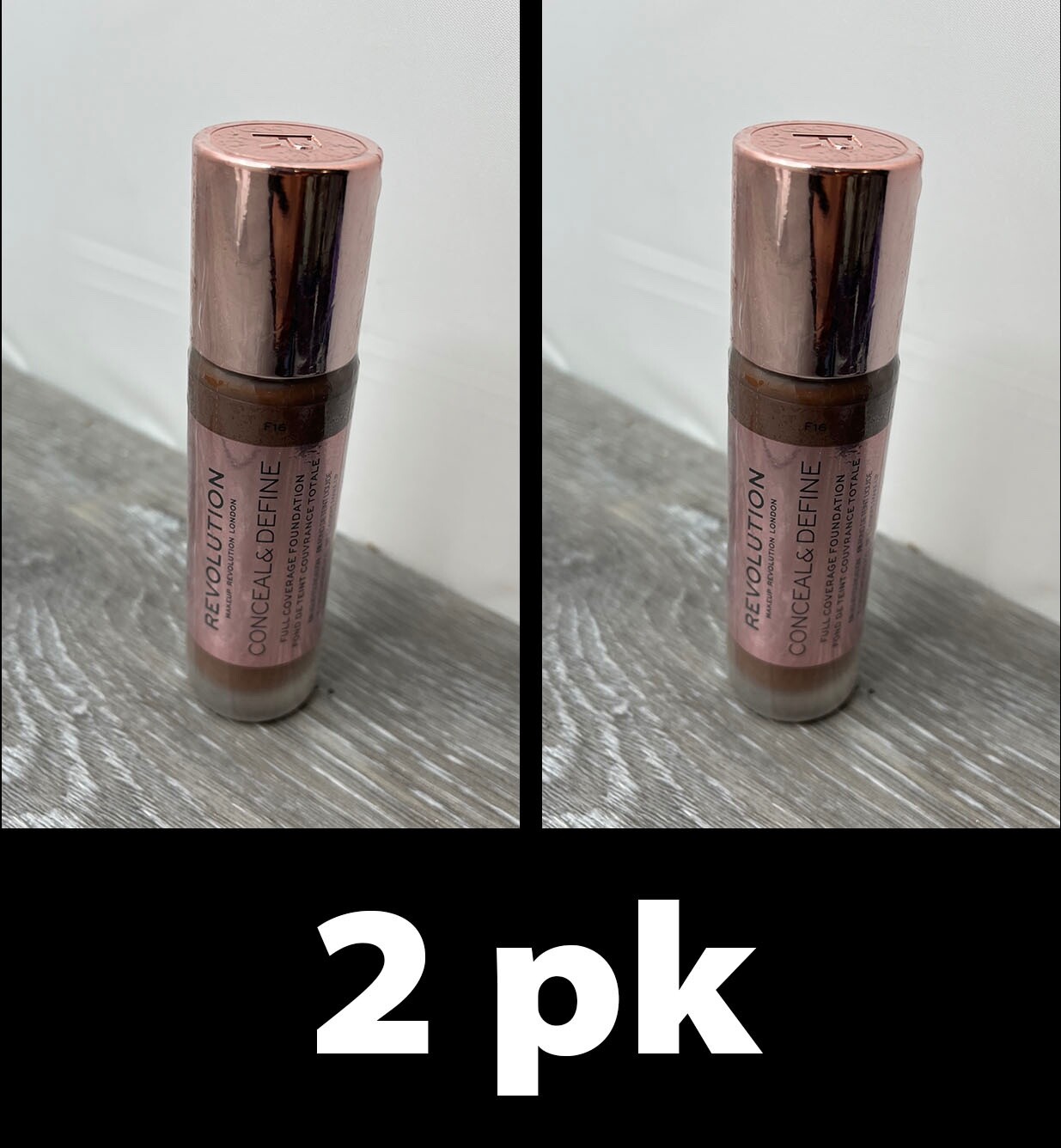 2pk Makeup Revolution Conceal & Define Foundation 0.8 oz ea Shade F16 NEW OTHER