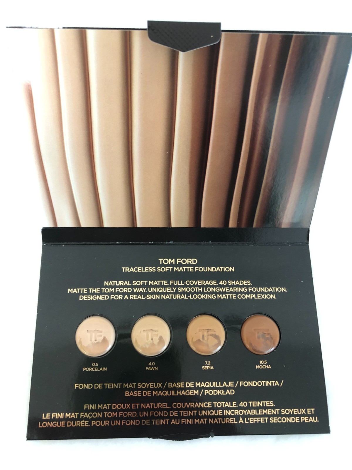 TOM FORD TRACELESS SOFT MATTER FOUNDATION CARD ~ PORCELAIN~FAWN~SEPIA~MOCHA