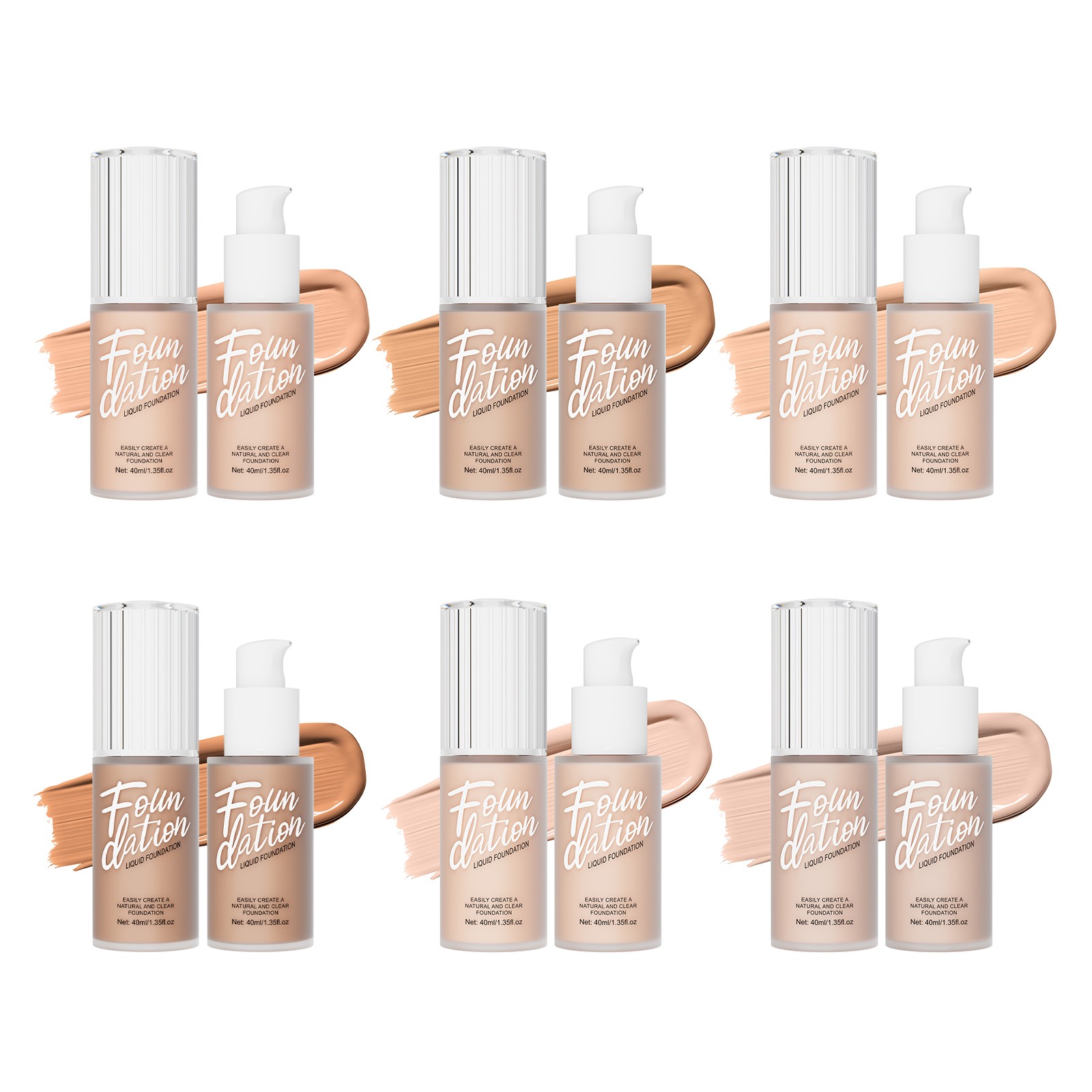 Women Full Coverage Liquid Foundation Non-caking 40ml Covering Flaws Hydrating