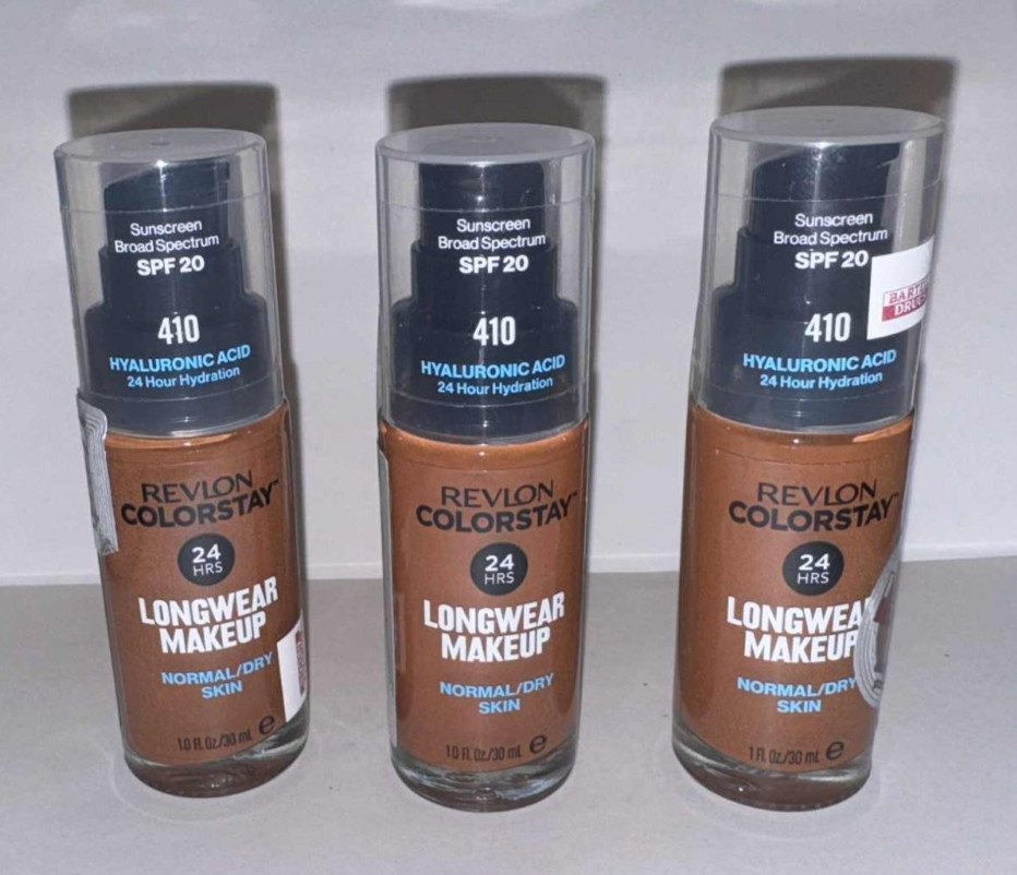X3 Bottles~ REVLON LONGWEAR Hyaluronic Acid Makeup Foundation ~ 410 CAPPUCINO