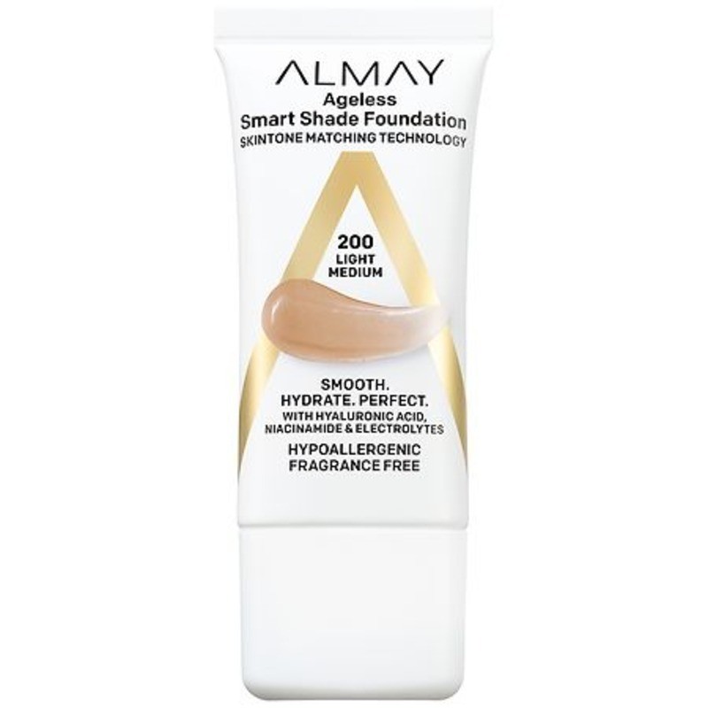 Almay Smart Shade Ageless Foundation – 200 Light Medium – 1 fl oz Medium Buil=
