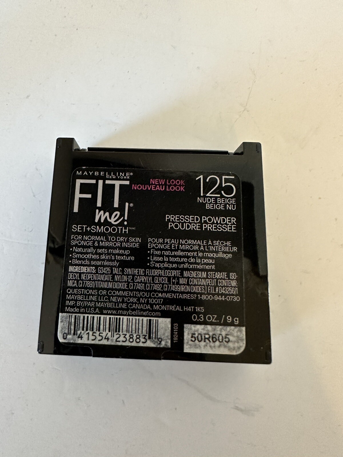 Maybelline Fit Me! Set+Smooth Normal to Dry Powder Makeup NEW 125 Nude Beige
