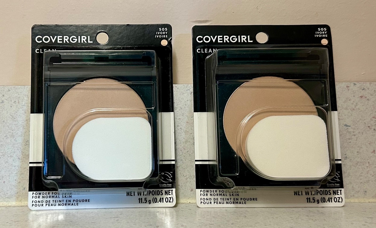 2 Covergirl Clean 505 Ivory Pressed Powder Foundation For Normal Skin (2Pack)