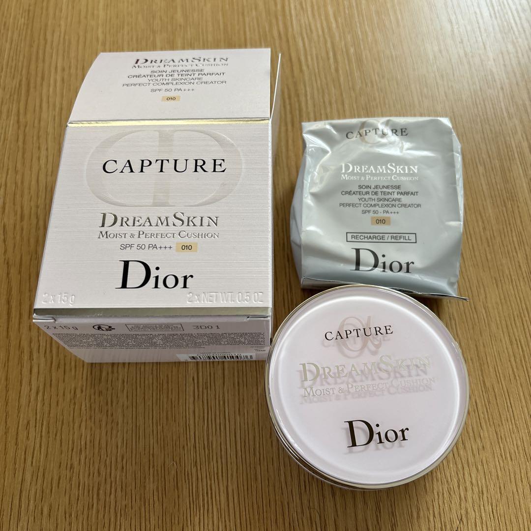 Dior CAPTURE DREAMSKIN Moist Cushion Aging-care Foundation Refill 15gx2pcs +Case