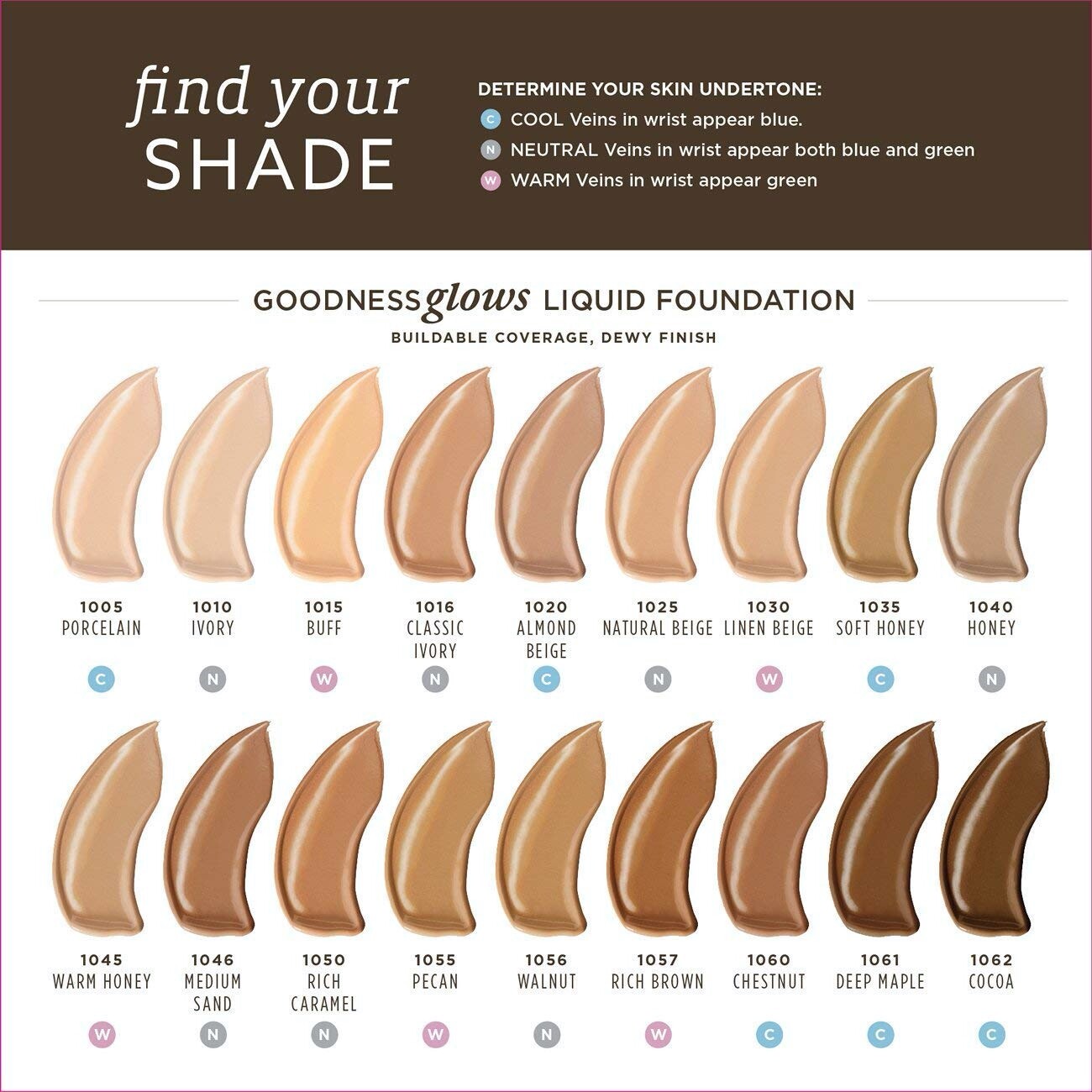 Burt’s Bees Goodness Glows Liquid Foundation, Deep Maple, 1.0 Ounce