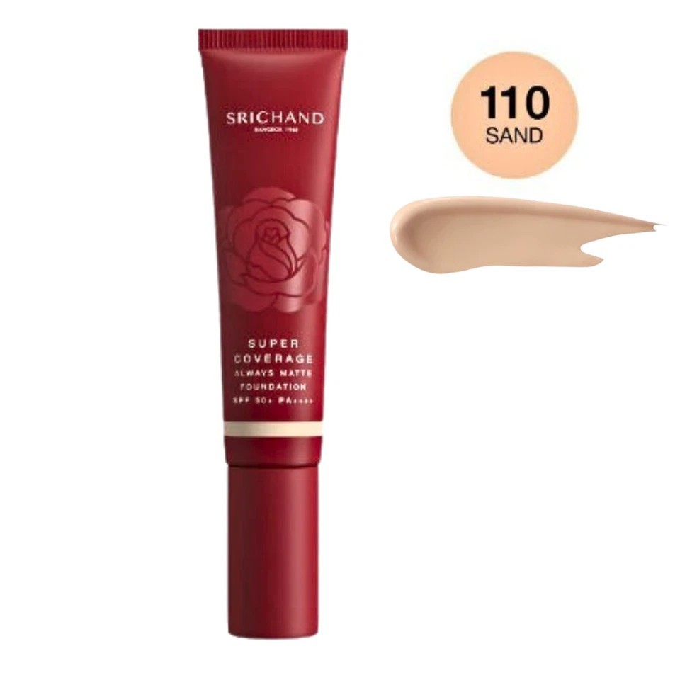 Srichand Foundation Super Coverage Matte Mixed Sunscreen Makeup Face SPF50 30ml.