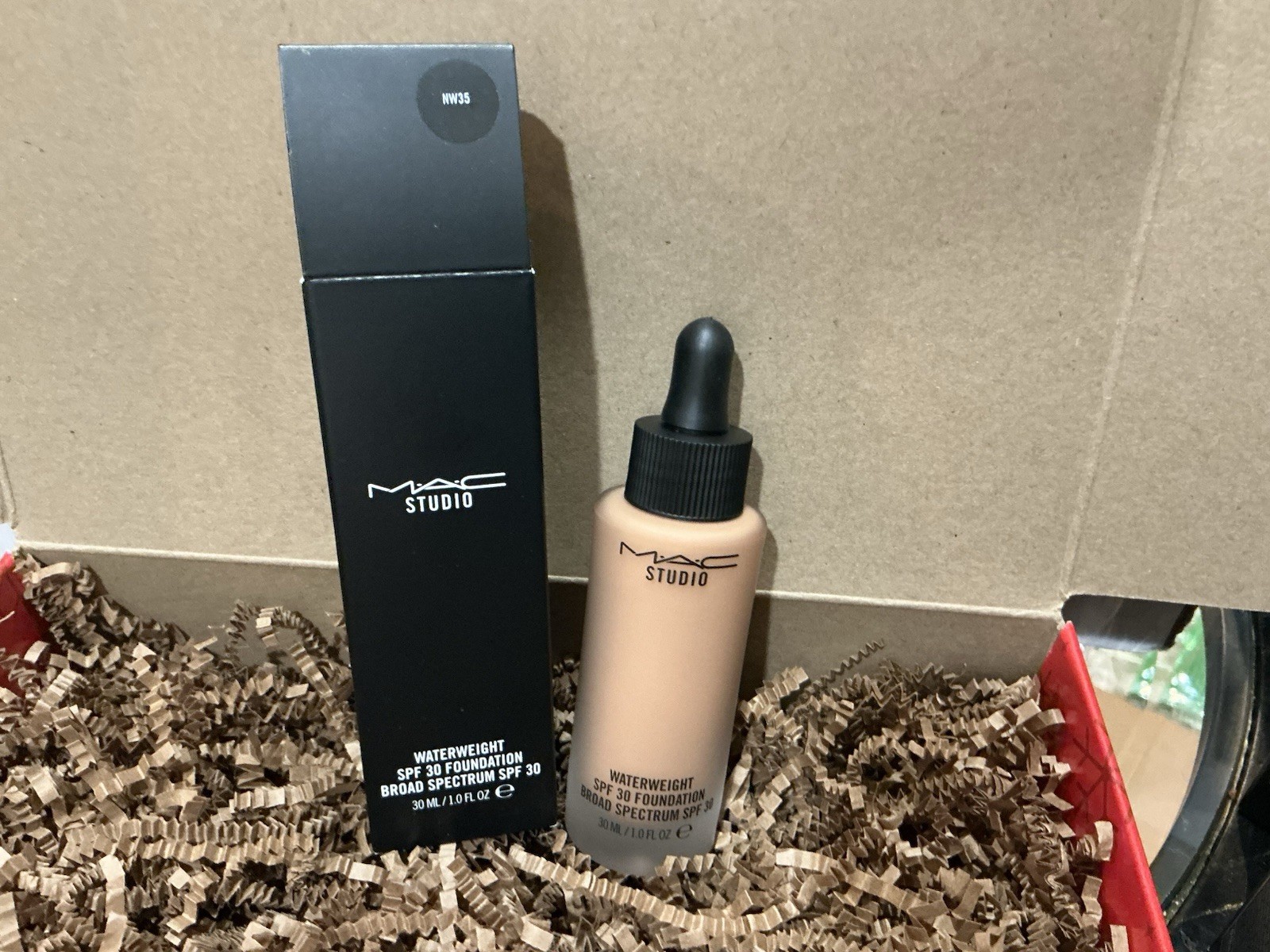 MAC Studio Waterweight SPF 30 Foundation NW35 Tawny Beige Neutral 1oz 30ml NIB