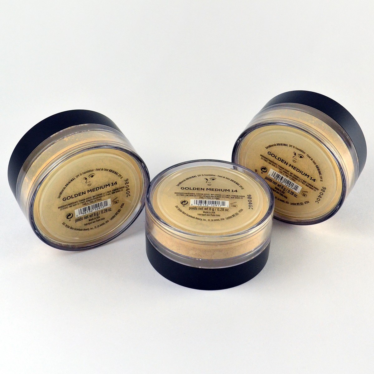 3 bareMinerals Original Foundation SPF15 GOLDEN MEDIUM 14 – 3 x 8 g / 0.28 Oz.