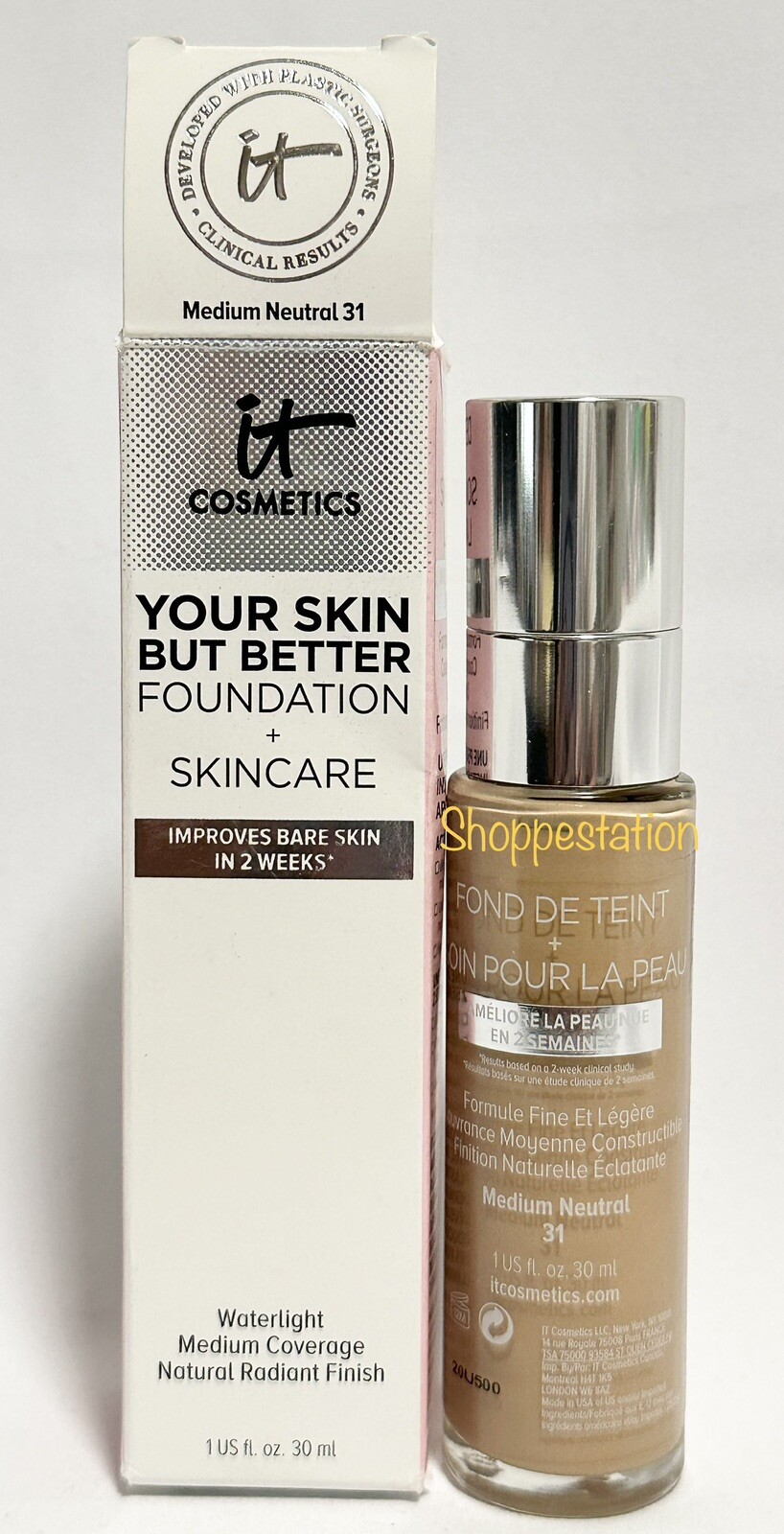 IT Cosmetics Your Skin But Better Foundation + Skincare Shade MEDIUM NEUTRAL 31