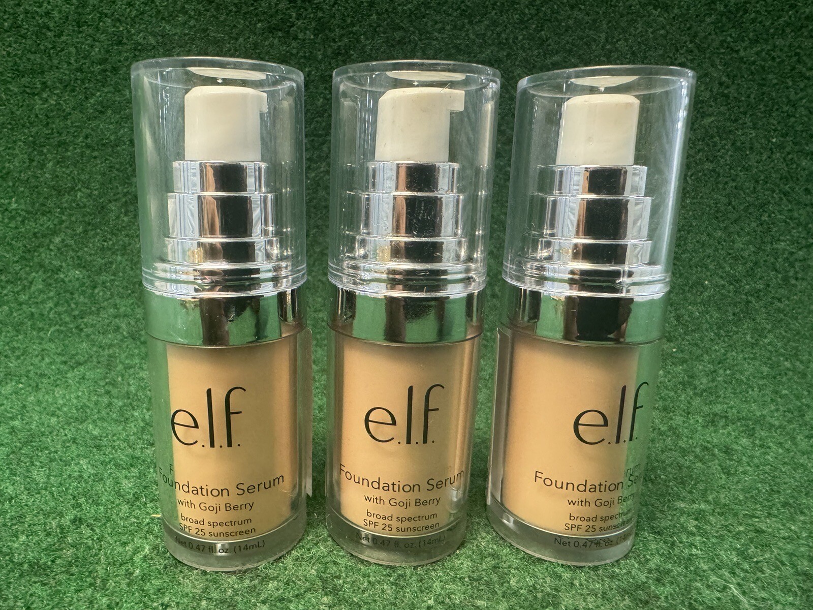 Elf (3) Bottles Foundation Serum W/ Goji Berry, E.L.F. #95061 Light Medium