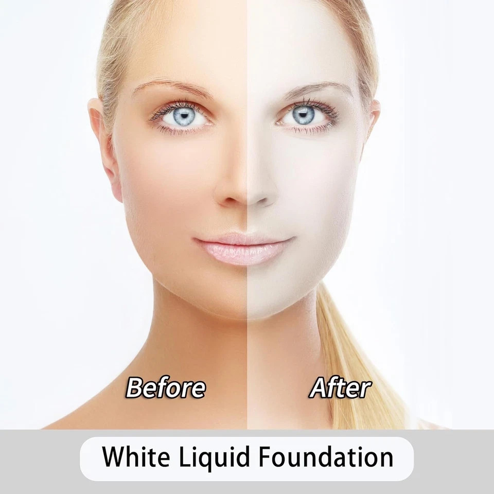 White Liquid Foundation,Full Coverage White Foundation Color Corrector Demi Matt