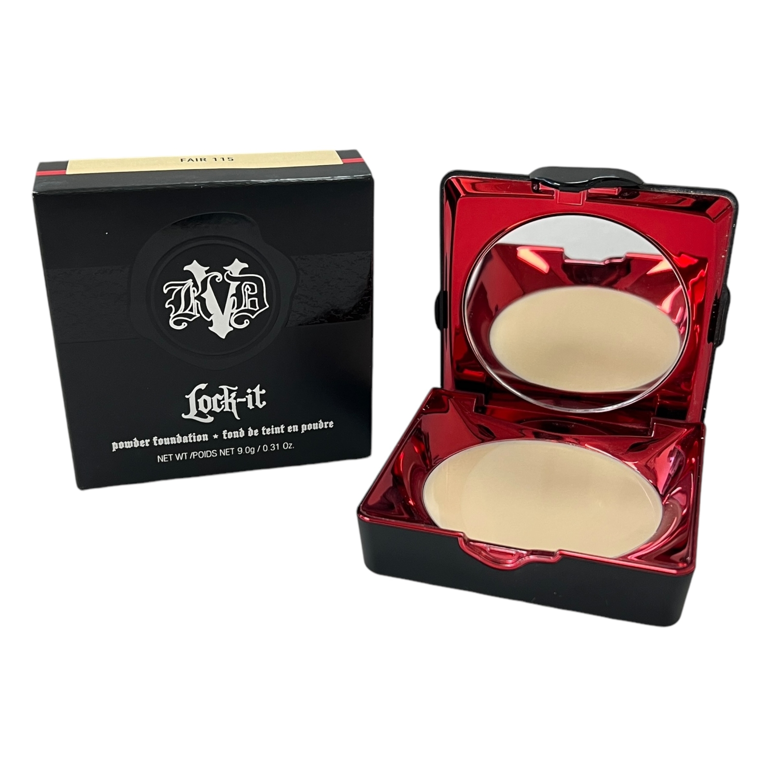KVD Vegan Beauty Lock-It Powder Foundation – 115 Fair KAT VON D