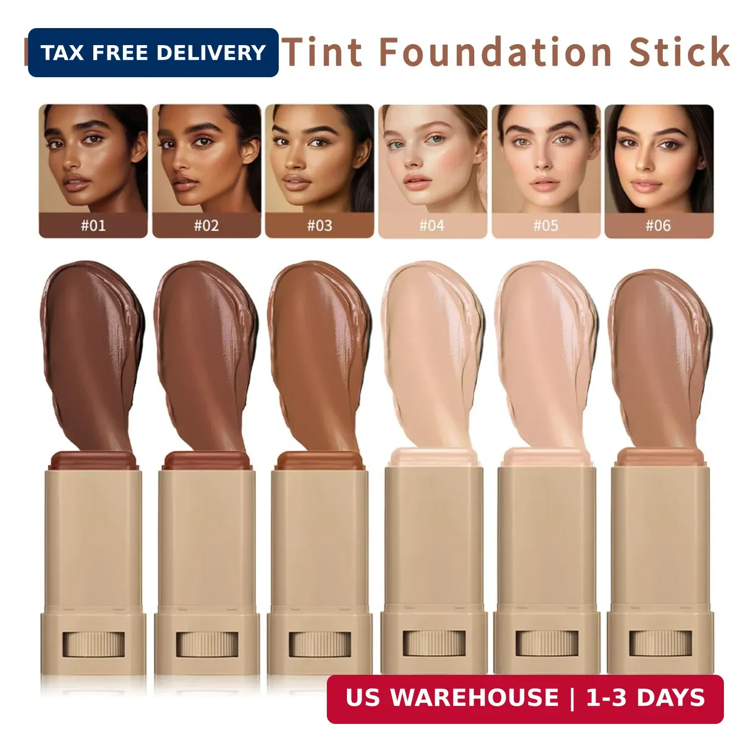 Foundation Stick – Skin Tint & Contour Stick, Serum-Boosted Beauty Balm, Buildab