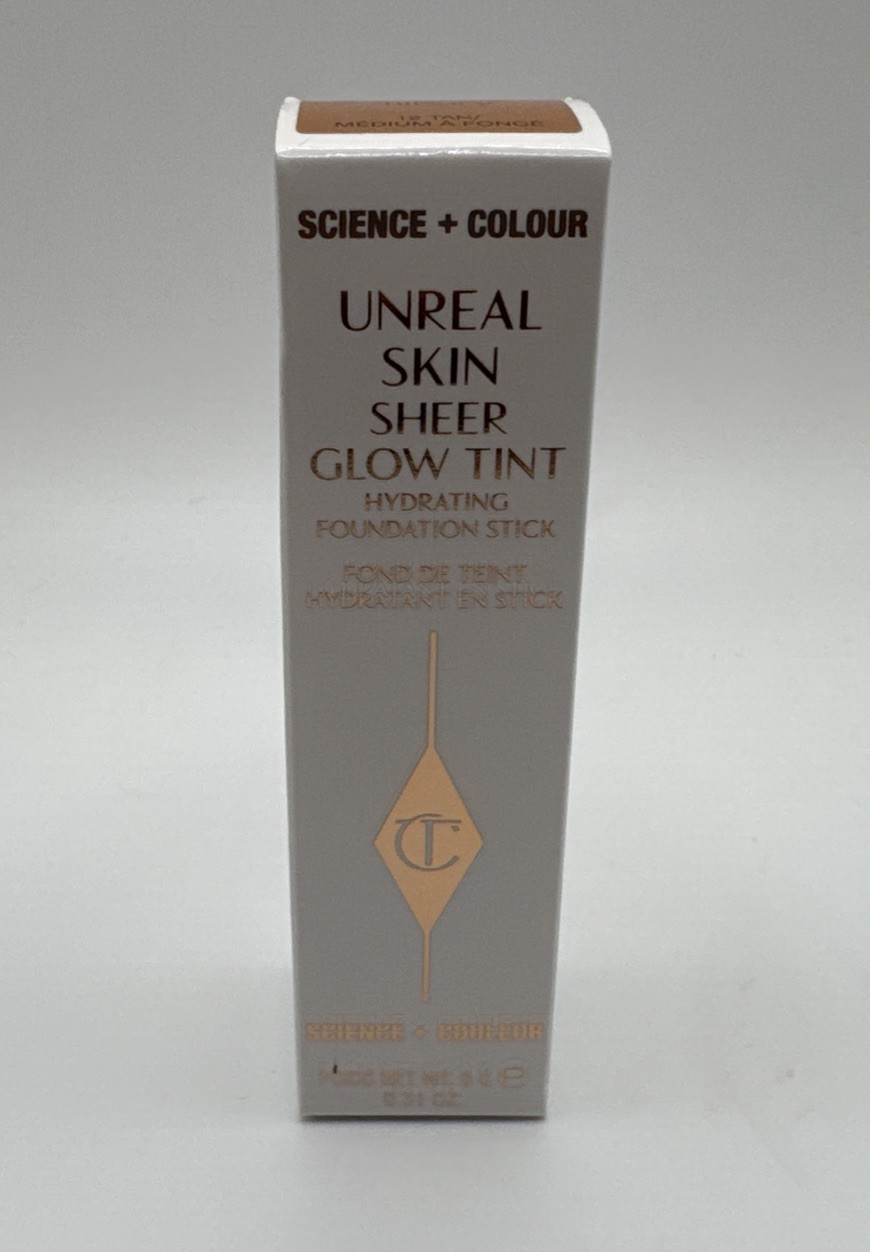 Charlotte Tilbury Unreal Skin Sheer Glow Tint Foundation Stick ~ 12 TAN ~ .31 Oz