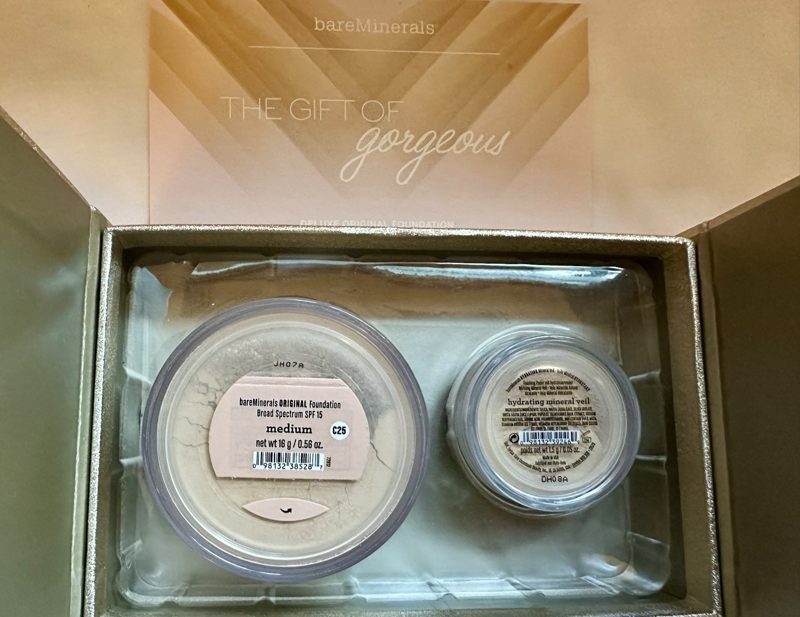 Bareminerals Powder Foundation MEDIUM C25 Jumbo ( 16g )+Hydrating Mineral (1.5g)