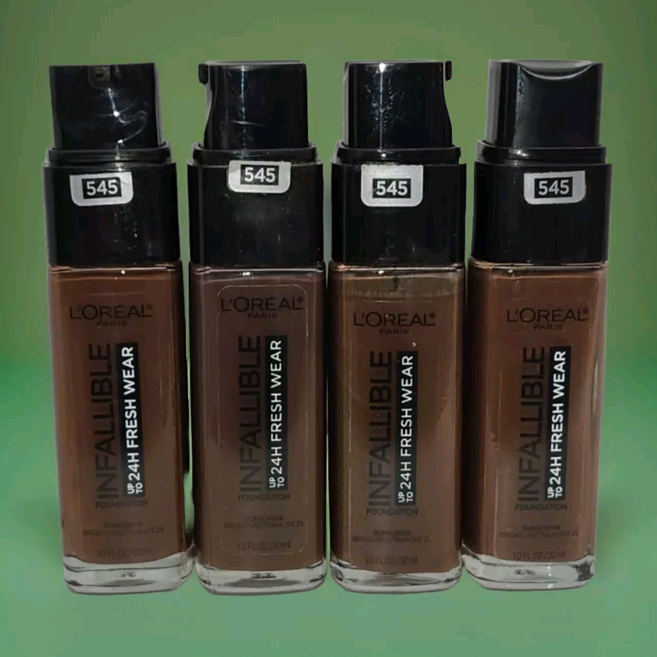 L’Oreal Infallible 24Hr Fresh Wear Foundation 545 Ebony 1oz Ea Lot Of 4 Read