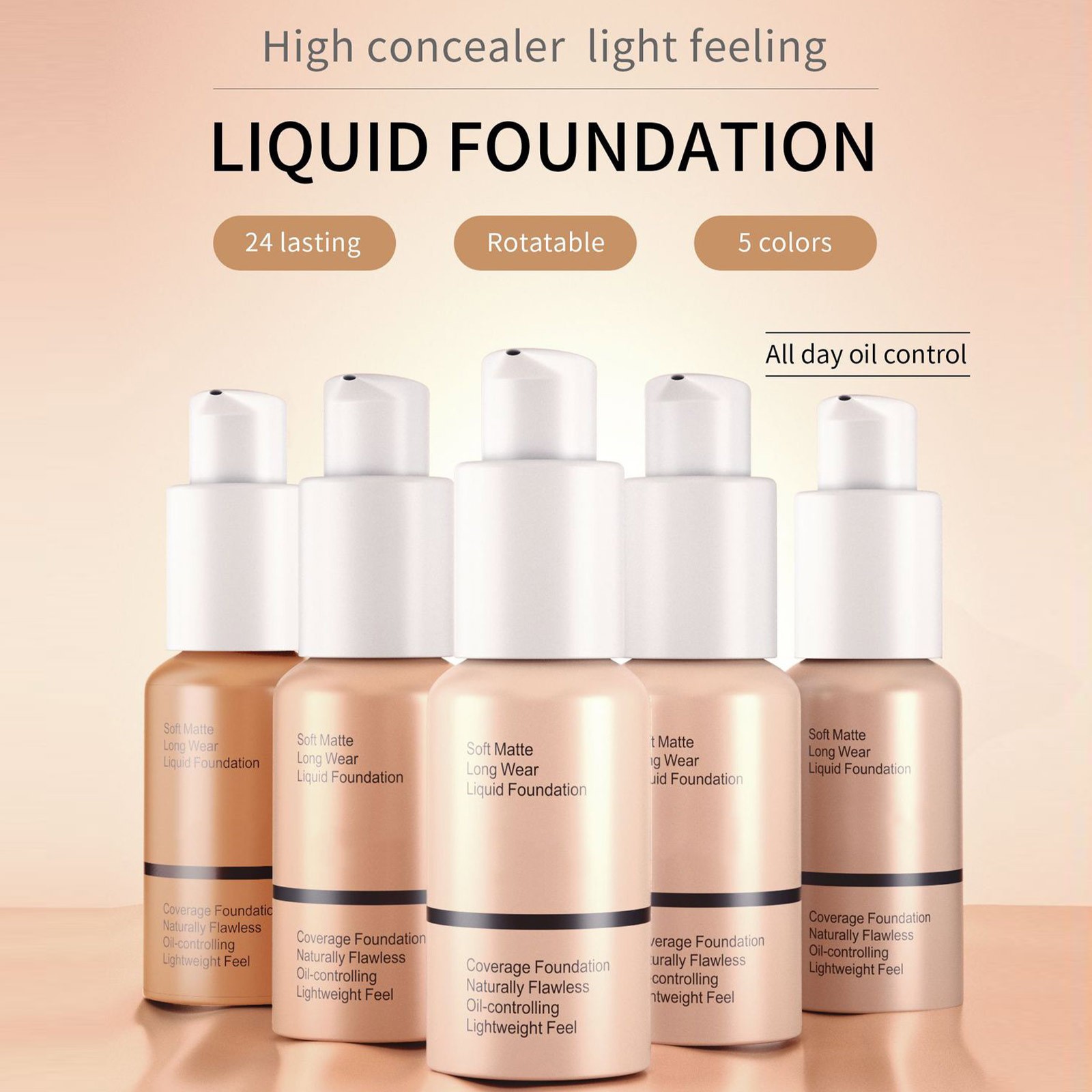 1Pcs Matte For Base Makeup Liquid Foundation Long Wear 30ml Hydrating Cosmetic