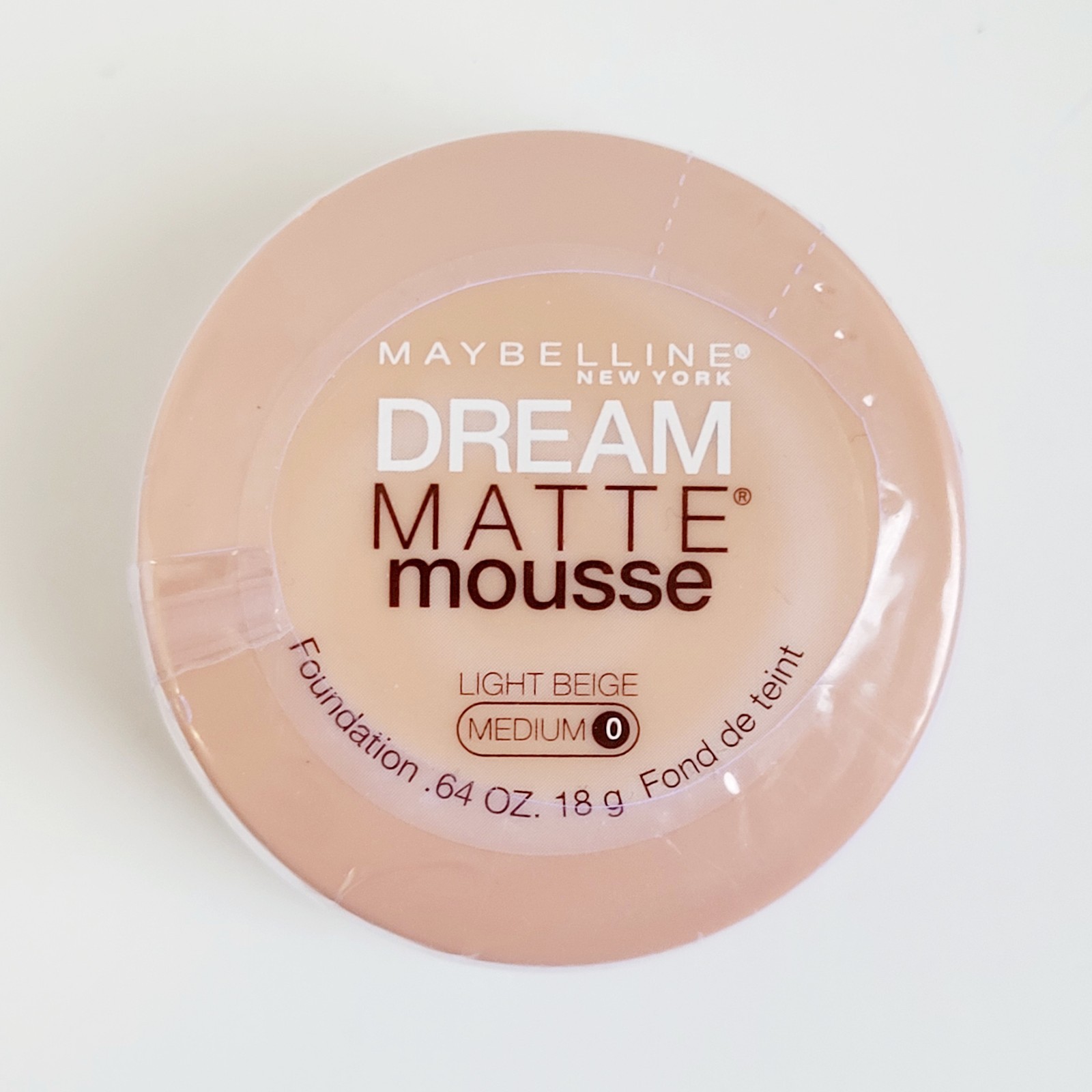 NEW Maybelline Dream Matte Mousse Foundation Light Beige Medium 0 SEALED