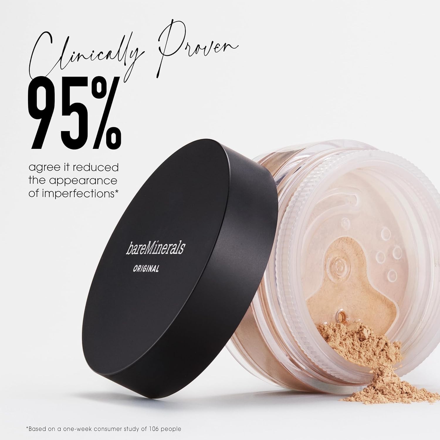 Loose Powder Foundation SPF 15, Clean Mineral Powder Face Makeup, Sheer-to-Fu…