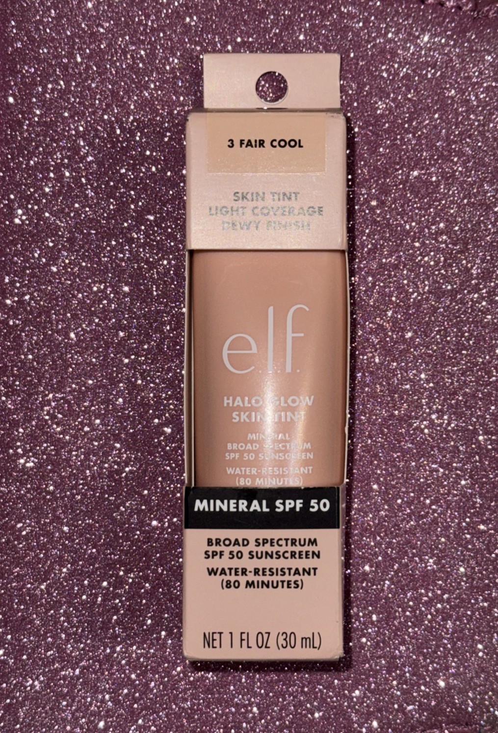 NEW e.l.f. Halo Glow Skin Tint SPF 50, Vegan & Cruelty-Free *3 FAIR COOL*