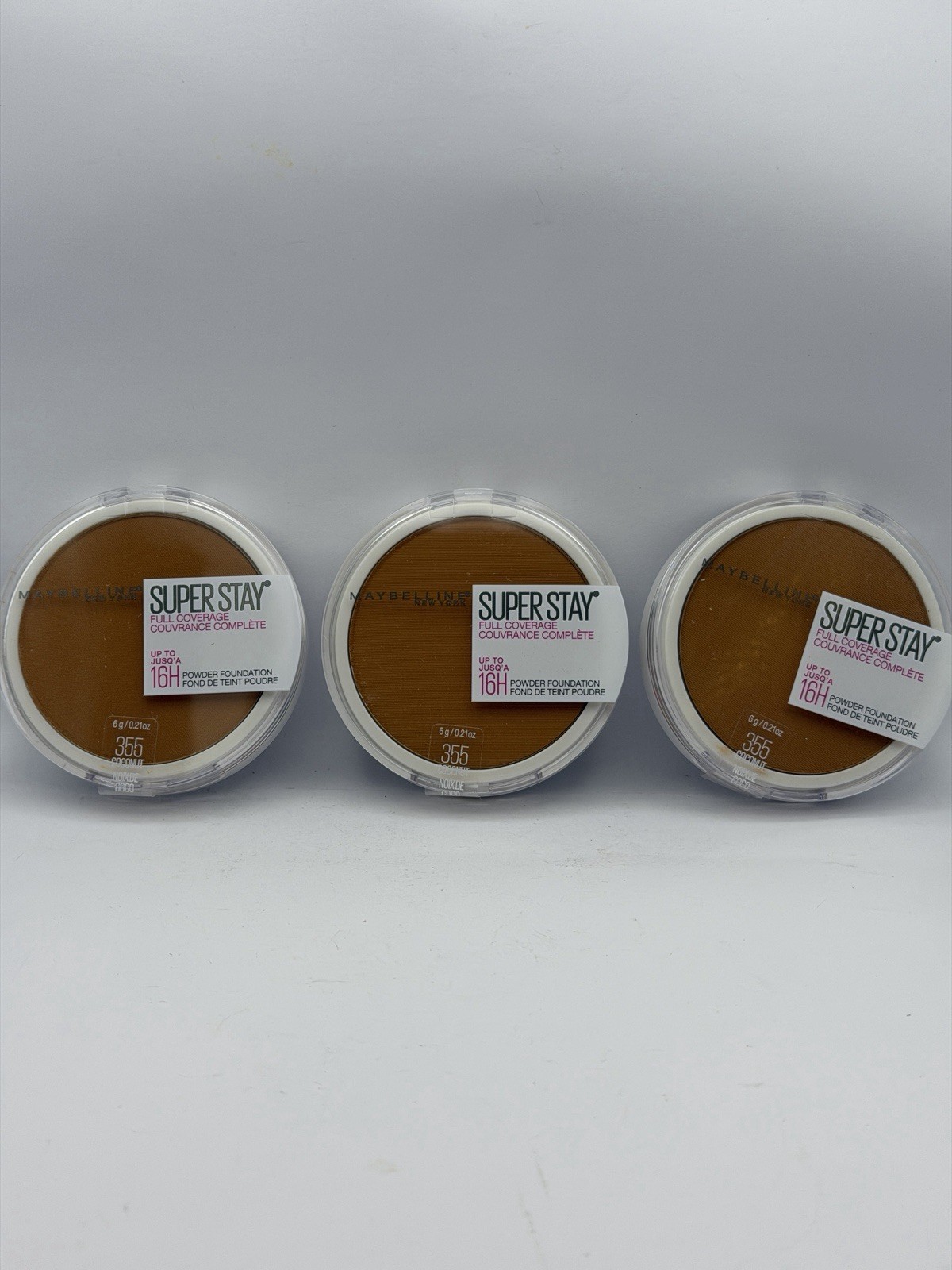 3 Pack Maybelline Super Stay #355 Coconut Full Coverage Powder Foundation New!