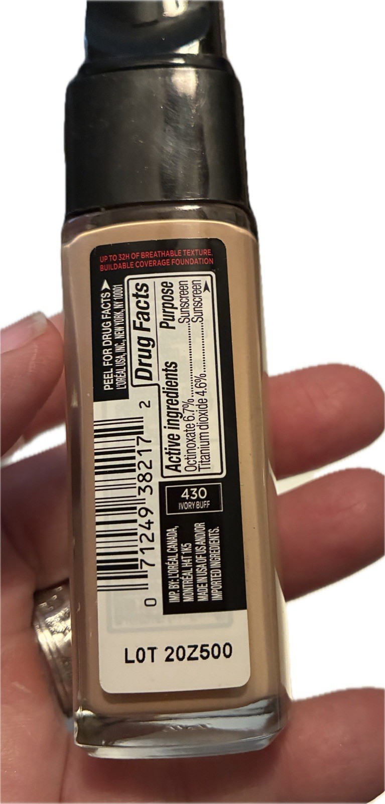 L’Oréal Infallible 32HR Makeup Fresh Wear Foundation SPF25 Ivory Buff 430