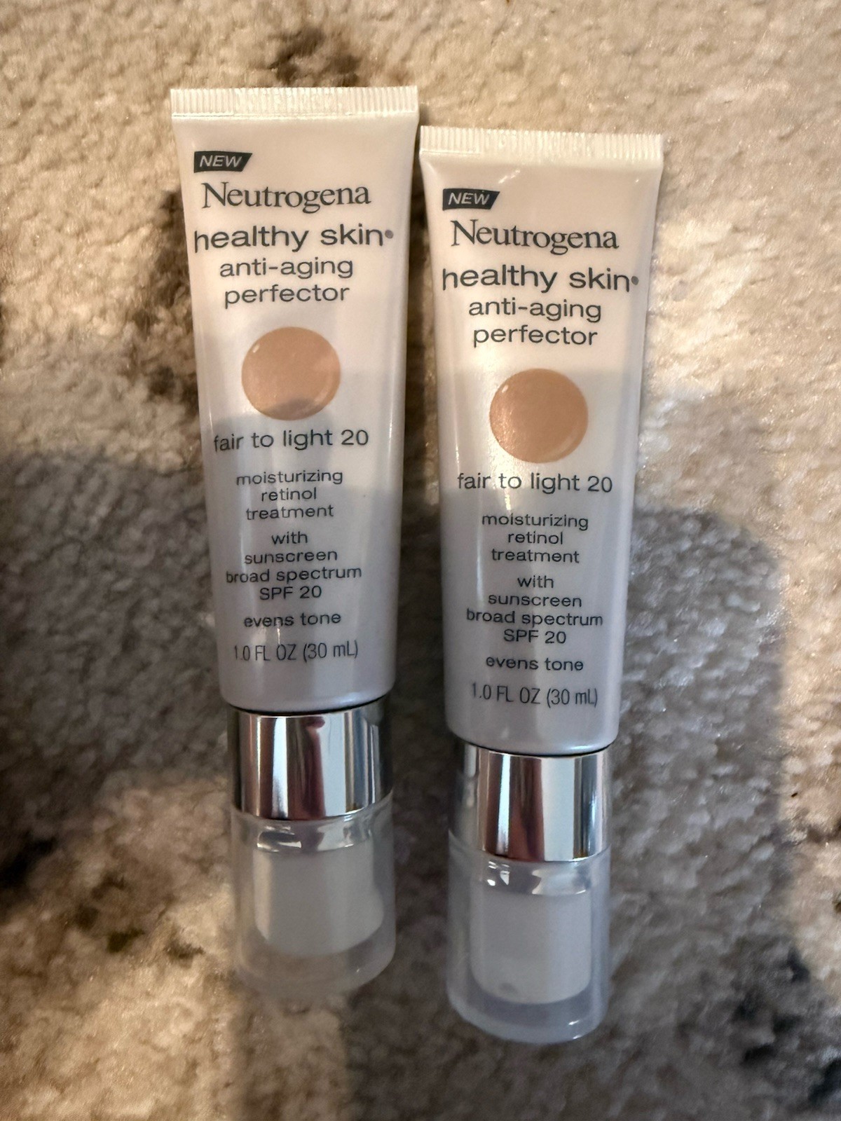 2 New Neutrogena Healthy Skin Anti Aging Perfector Fair to Light #20