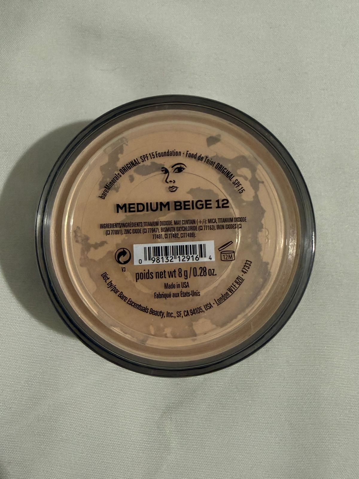 bareMinerals Original Foundation SPF 15 Medium Beige 12 8g USA Warehouse