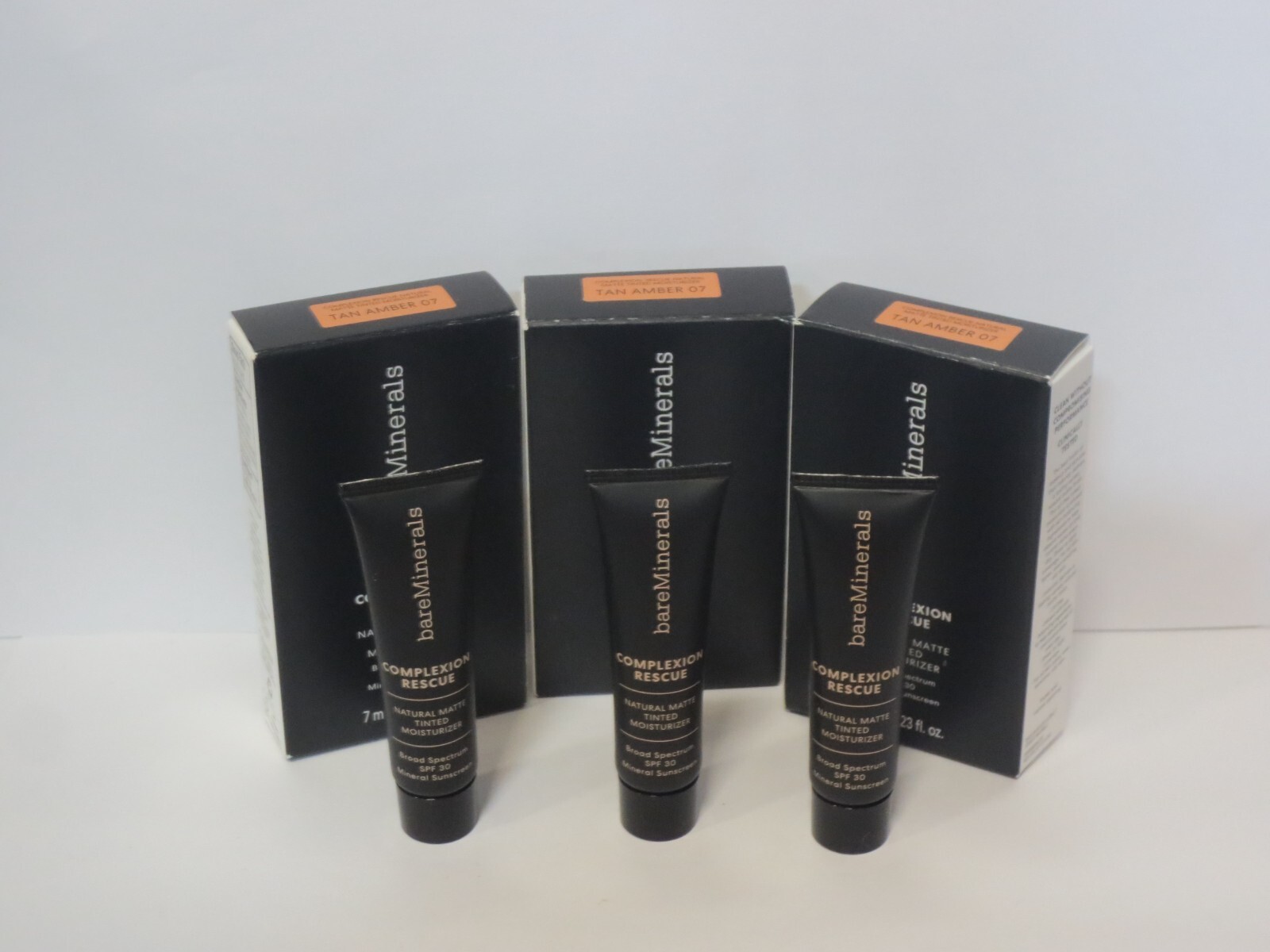 BAREMINERALS COMPLEXION RESCUE TINTED MOISTURIZER 07 TAN AMBER 0.23 OZ (3PC)