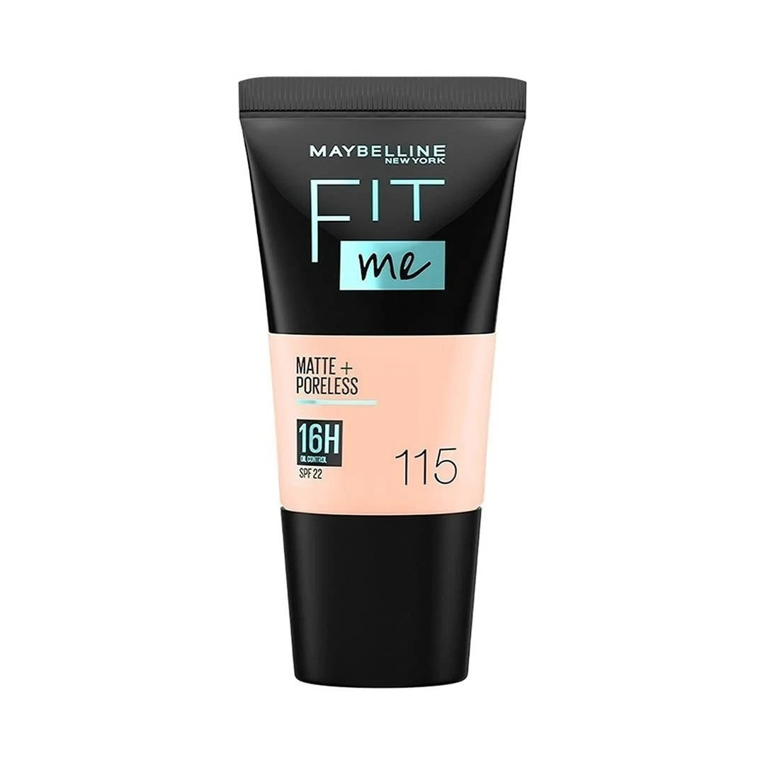 Maybelline New York Matte & Poreless Fit Me Foundation, 115 Ivory, 18 ml