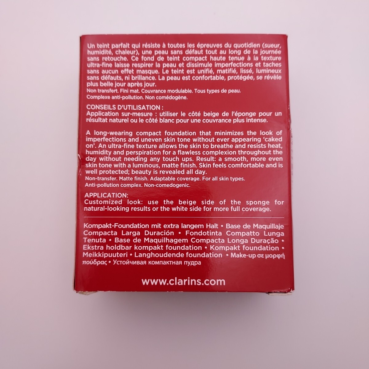 Clarins Everlasting Compact Foundation Makeup .3oz 113 CHESTNUT