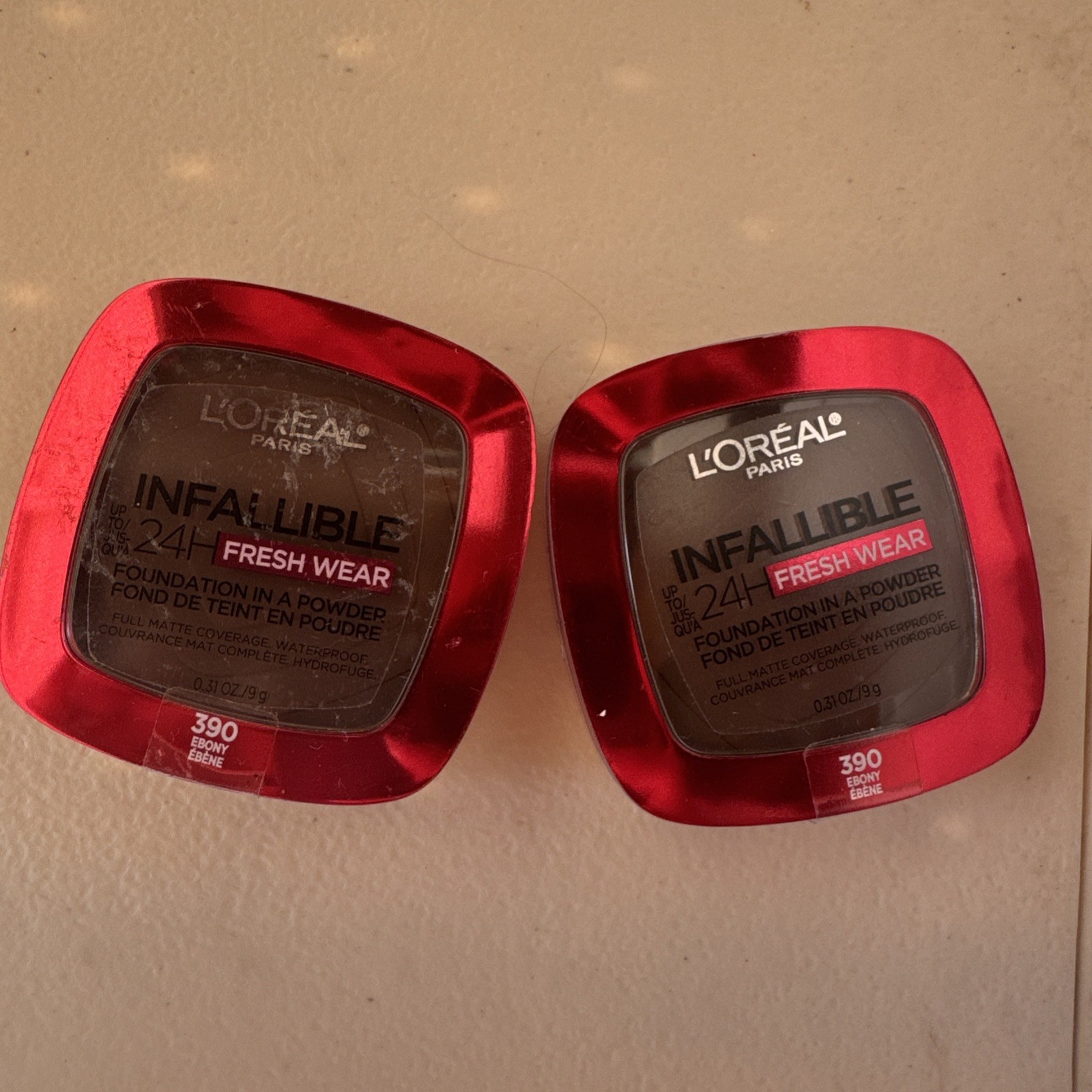 2x L’Oréal Infallible 24h Fresh Wear Foundation Powder 390 Ebony