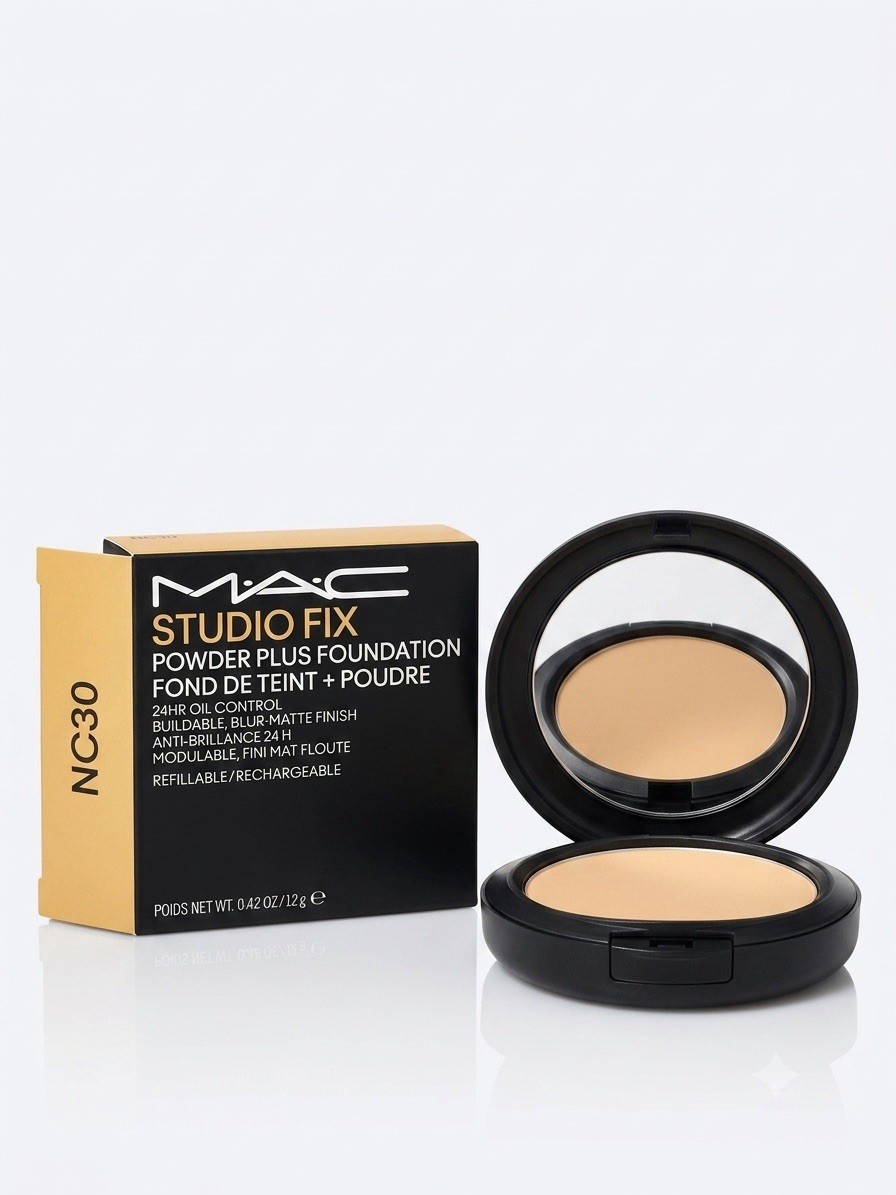 MAC Studio Fix Powder Plus Foundation NC30 0.42 oz / 12g NIB Full Size Matte